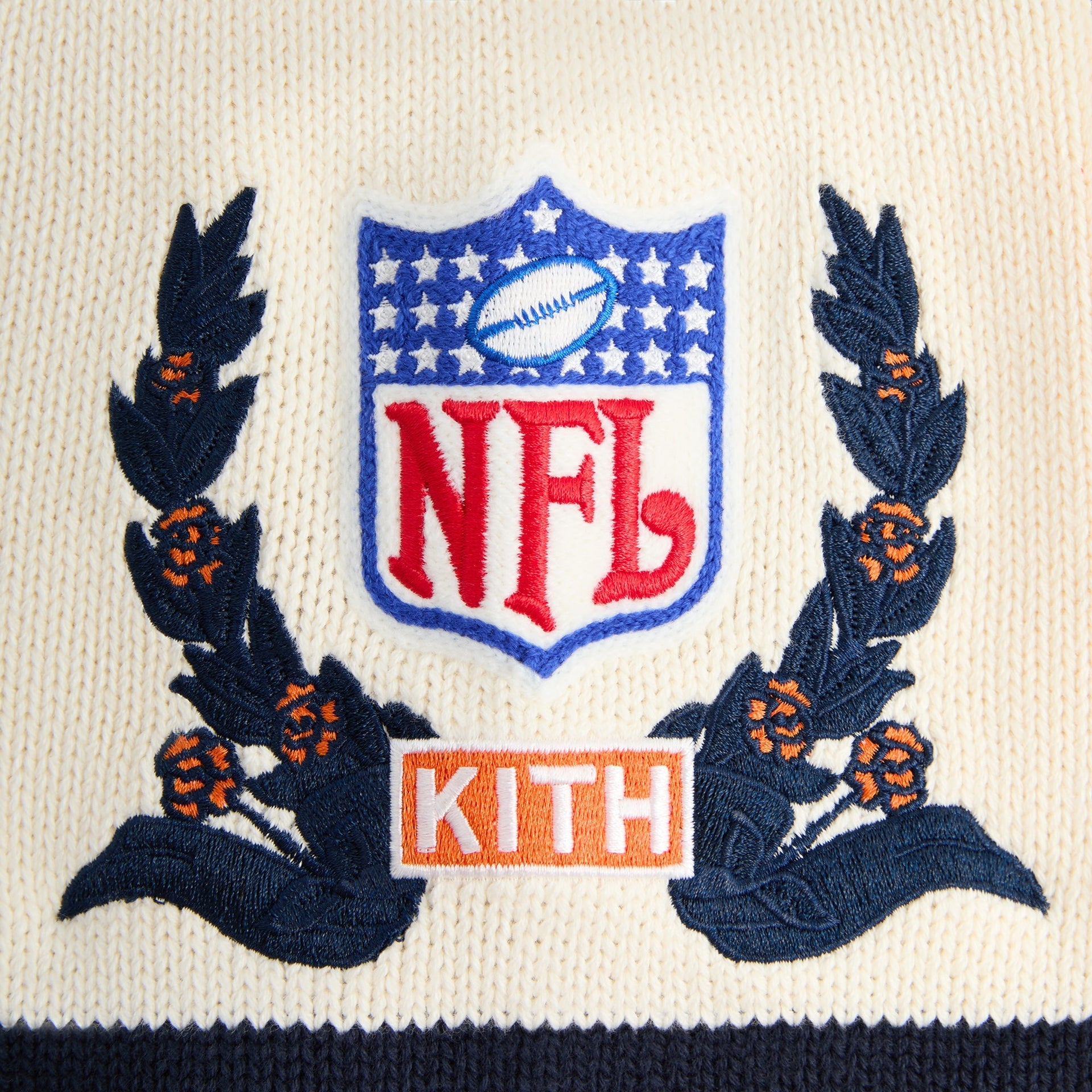 Kith for the NFL Chicago Bears V-Neck Beau Knit Sweater - Sandrift - PH