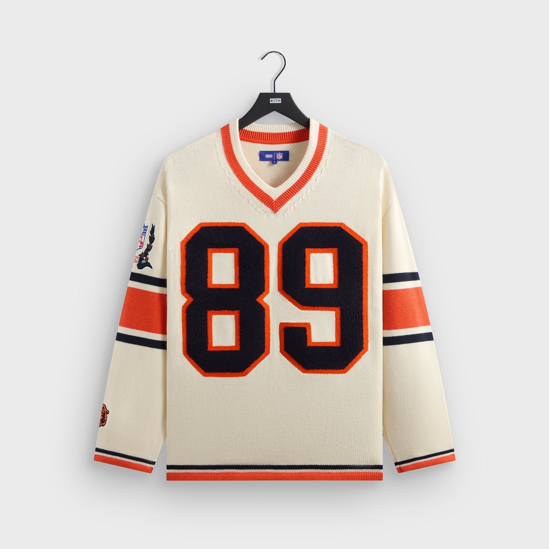 Kith for the NFL Chicago Bears V-Neck Beau Knit Sweater - Sandrift - PH