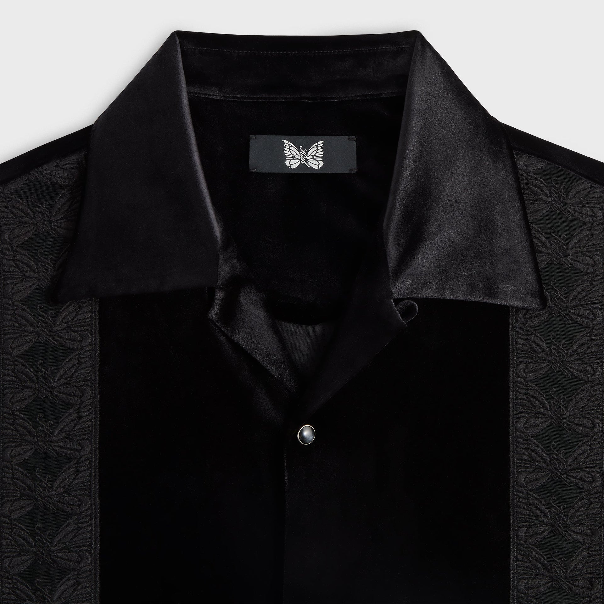 Kith for Needles Ren Fringe Camp Collar Shirt - Black - PH