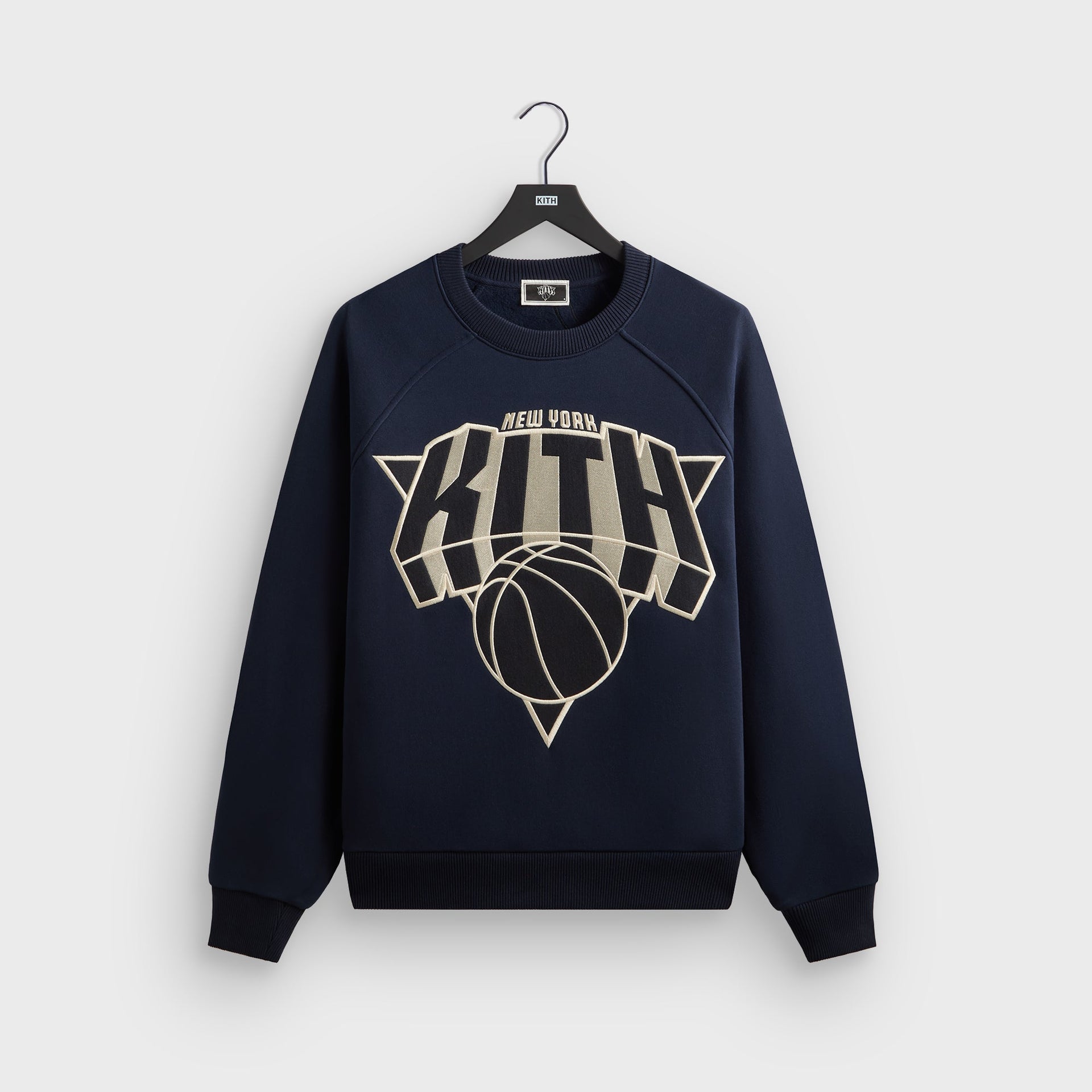 Kith for the New York Knicks Cutoff Nelson Raglan Vintage Crewneck - Nocturnal - PH