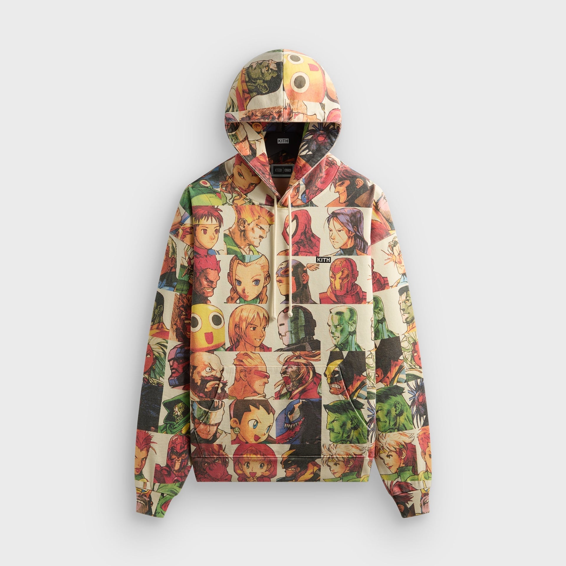 Marvel vs. Capcom | Kith Fighter All-Over Printed Vintage Nelson Hoodie - Sandrift - PH