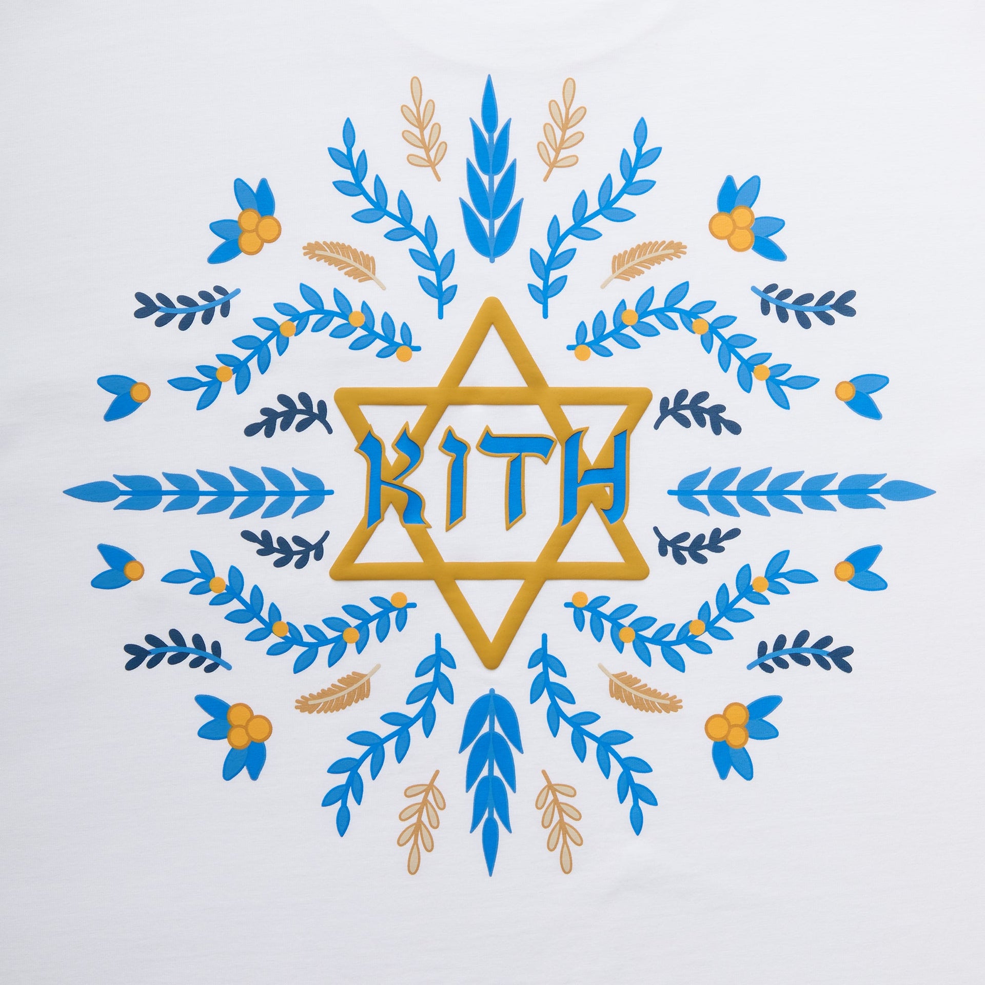 Kith Hanukkah Olive Branch Pocket Tee - White