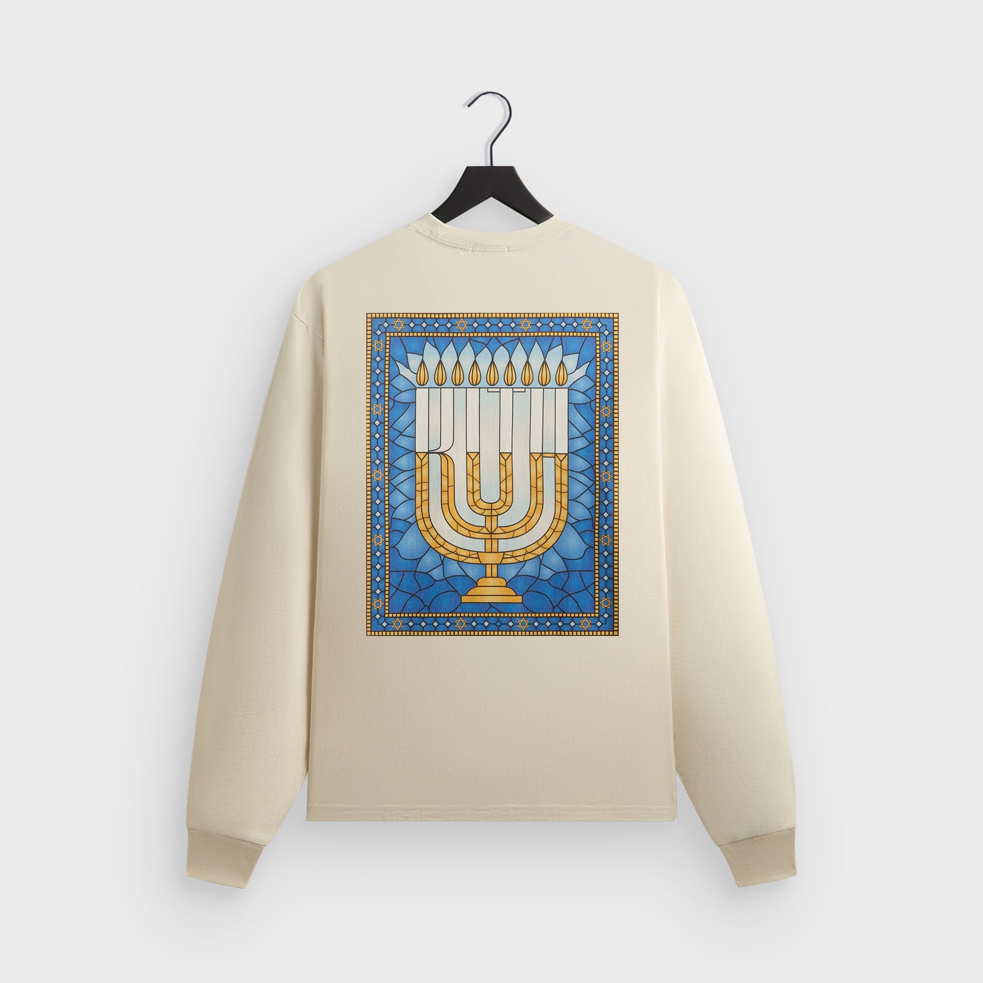 Kith Hanukkah Stained Glass Long Sleeve Pocket Tee - Sandrift