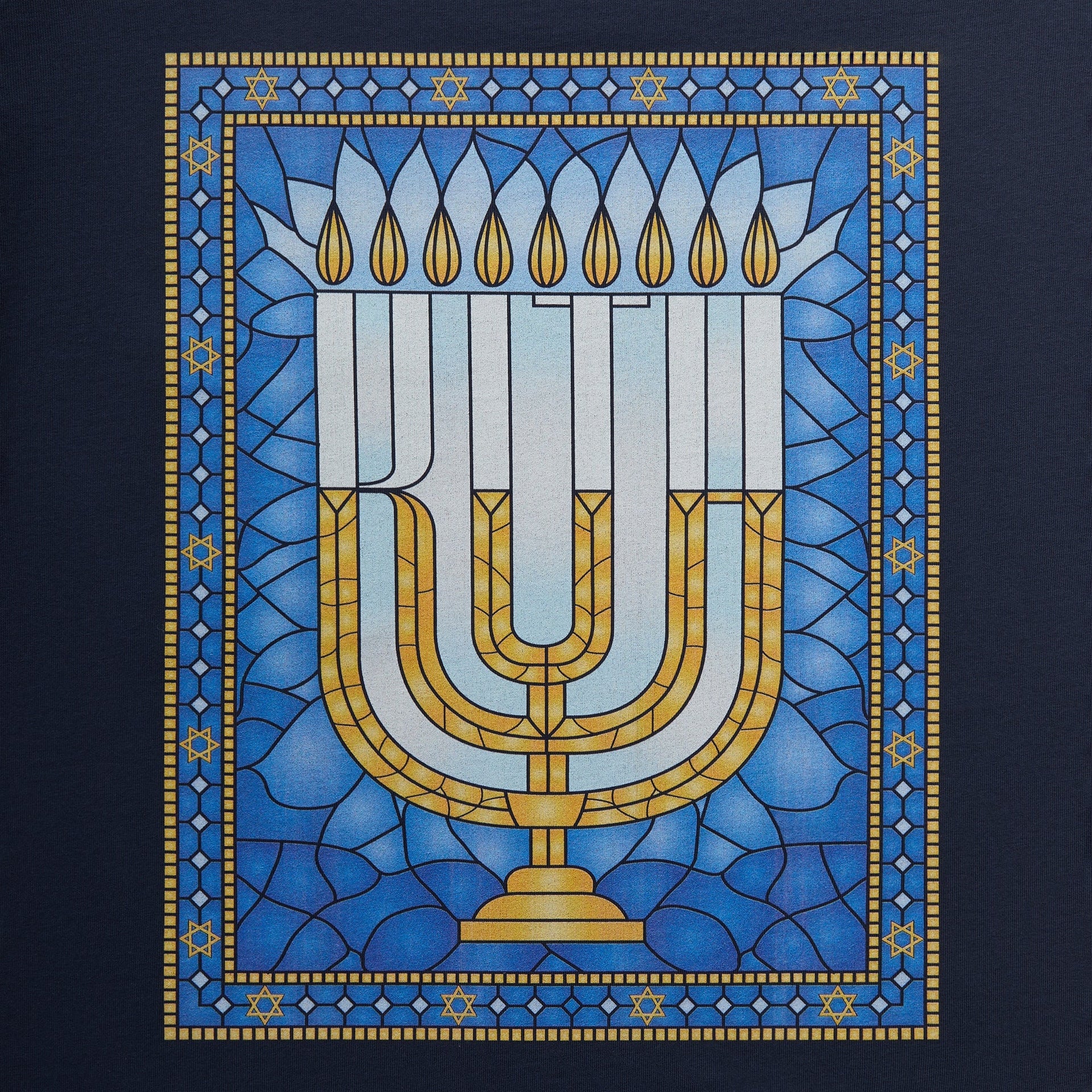 Kith Hanukkah Stained Glass Long Sleeve Tee - Nocturnal - PH