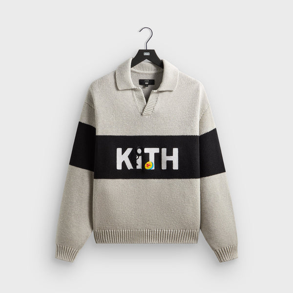 KITH × Disney / スウェット/S/コットン/CRM/KHM031744 Disney | Kith for Pixar Nelson Rugby Sweater - Light Heather Grey