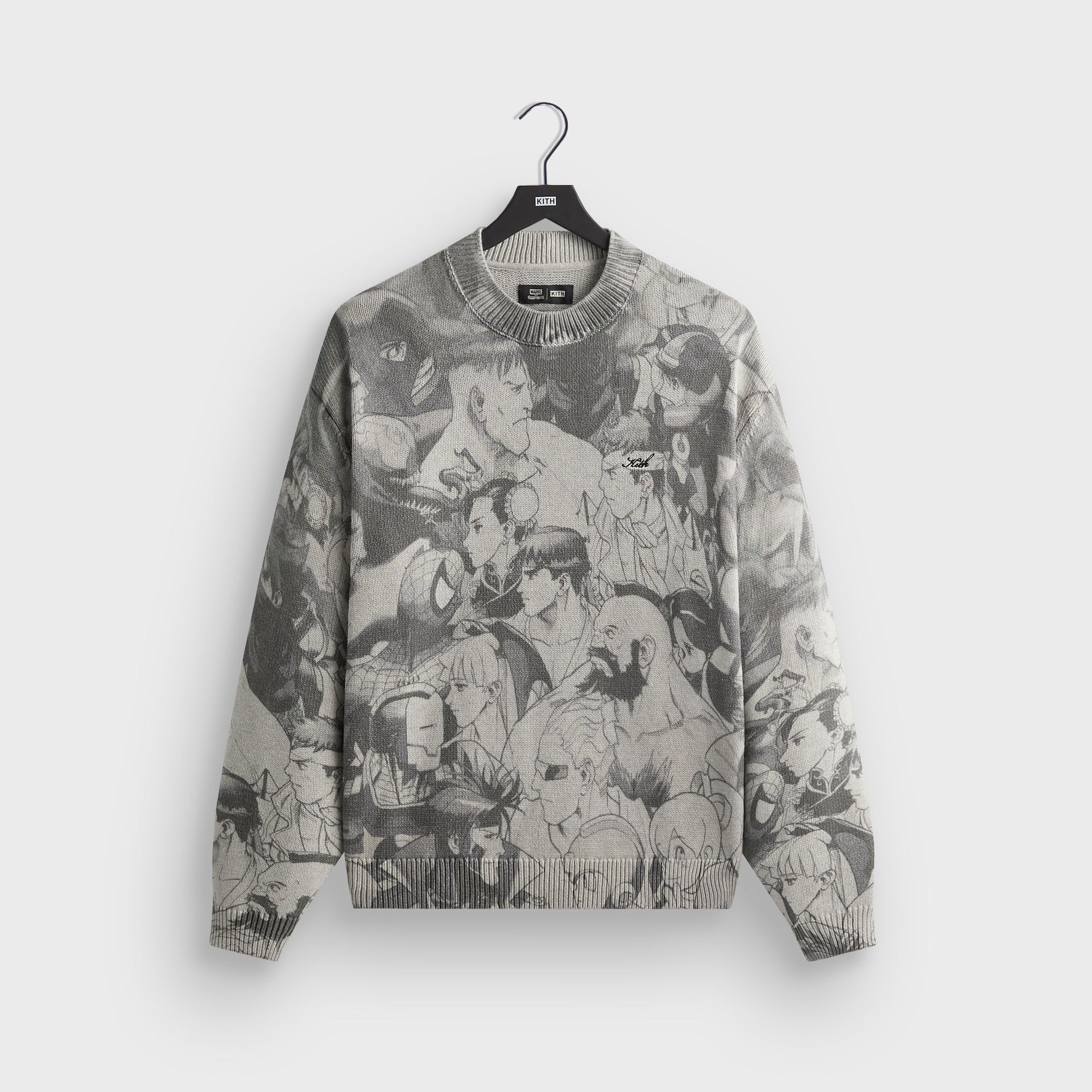 Marvel vs. Capcom | Kith Super Heroes Crewneck Sweater - Light Heather Grey - PH