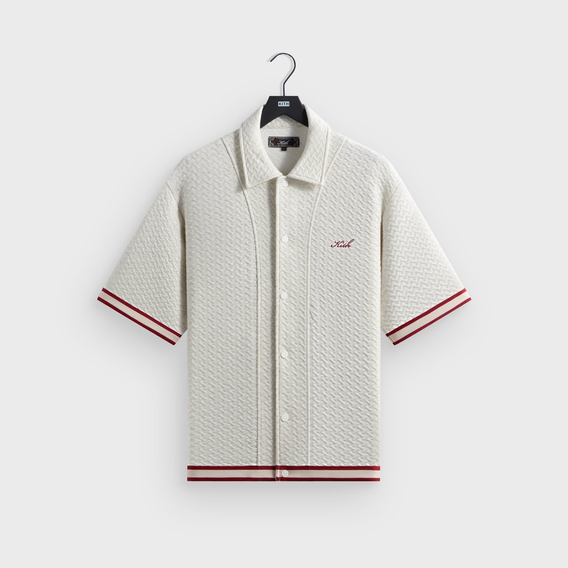 Kith Tessellation Interlock Woodpoint Shirt - Light Heather Grey - PH