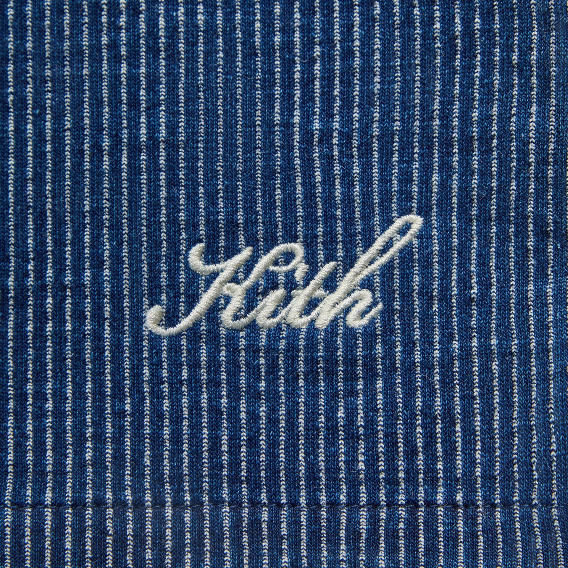 Kith Railroad Stripe Indigo Boxy Collar Overshirt - Dark Indigo