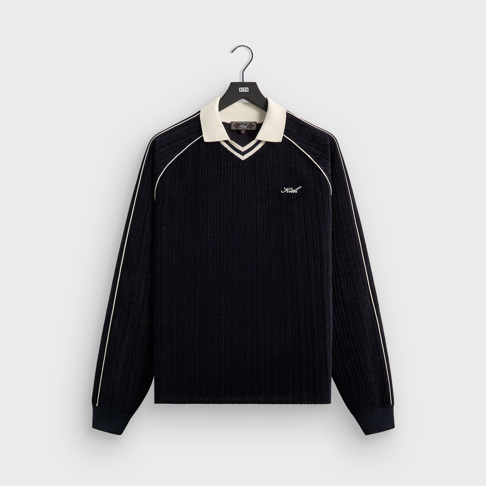 Kith Velvet Corduroy Long Sleeve Trevor Polo - Ink