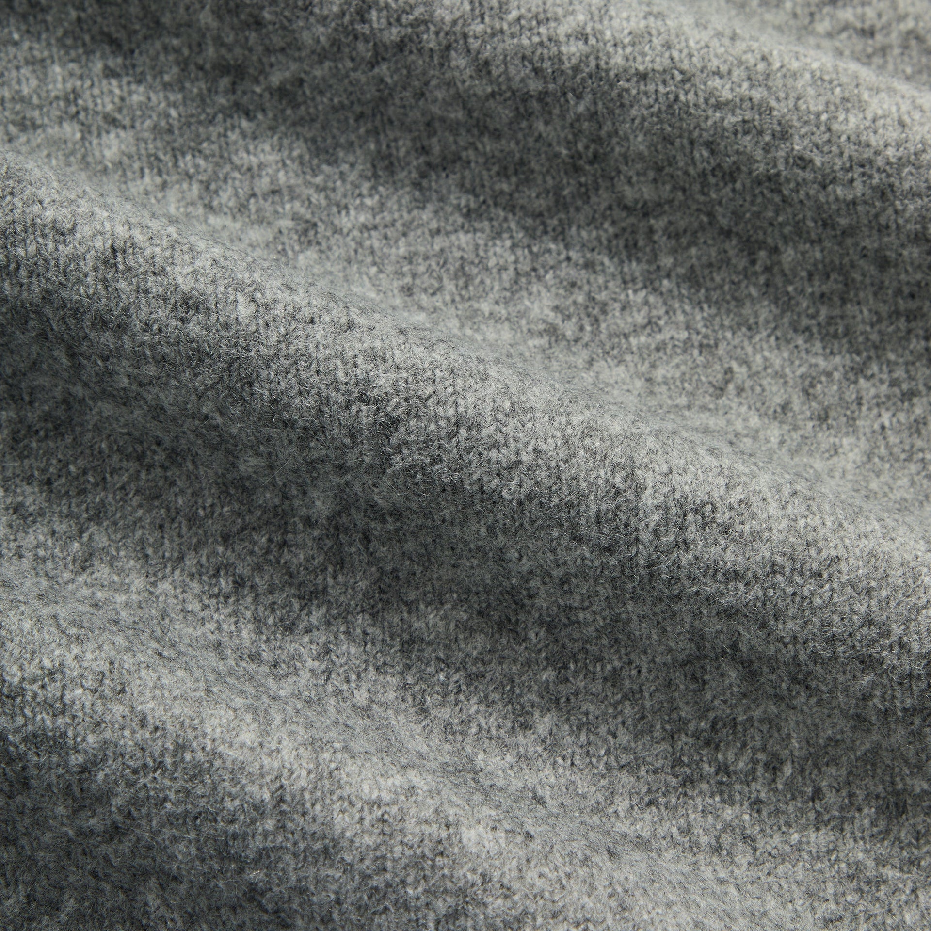 Kith Marled Harmon Rugby Pullover - Mid Heather Grey