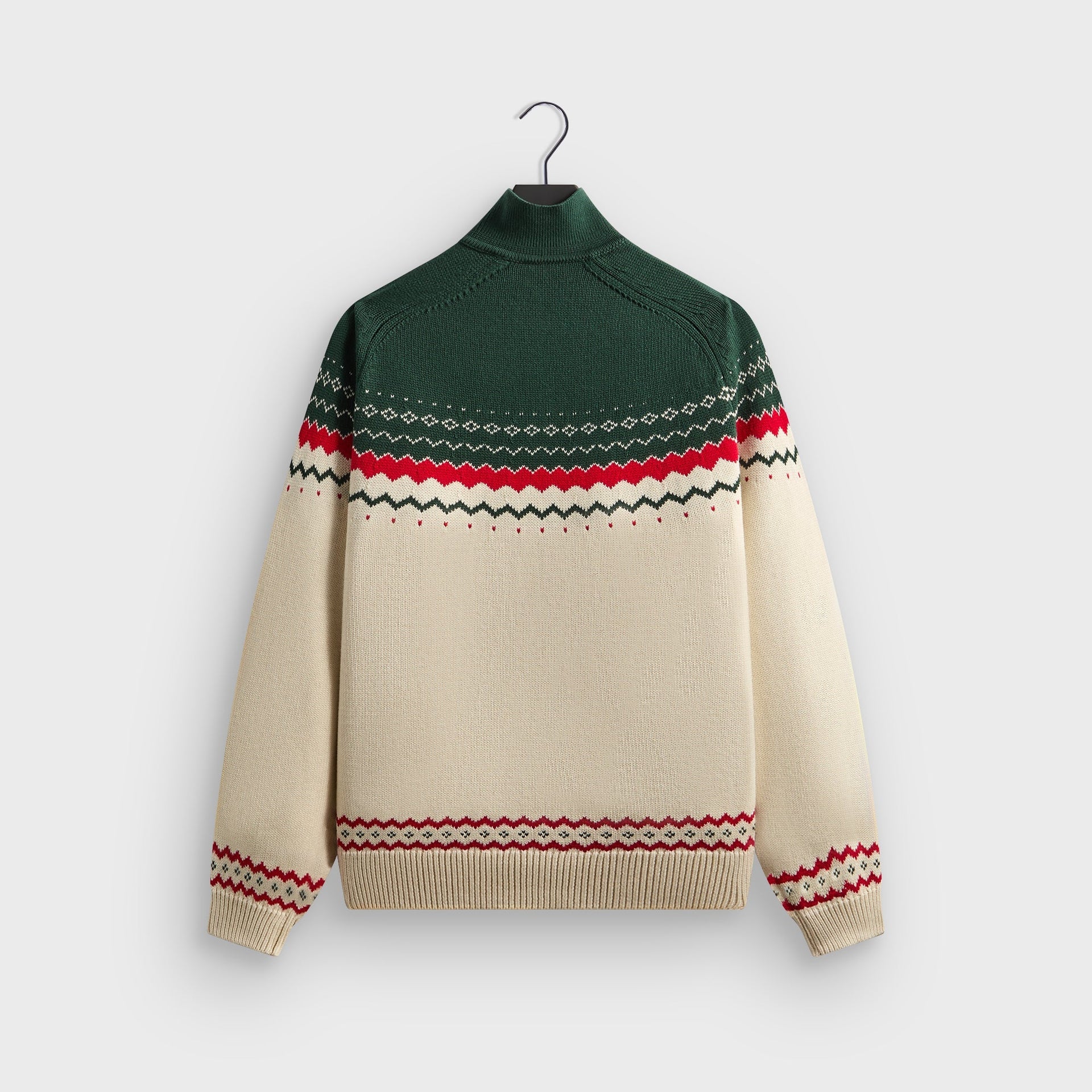 Kithmas Serif Fair Isle Rue Wyona Quarter Zip - Heather Oatmeal - PH