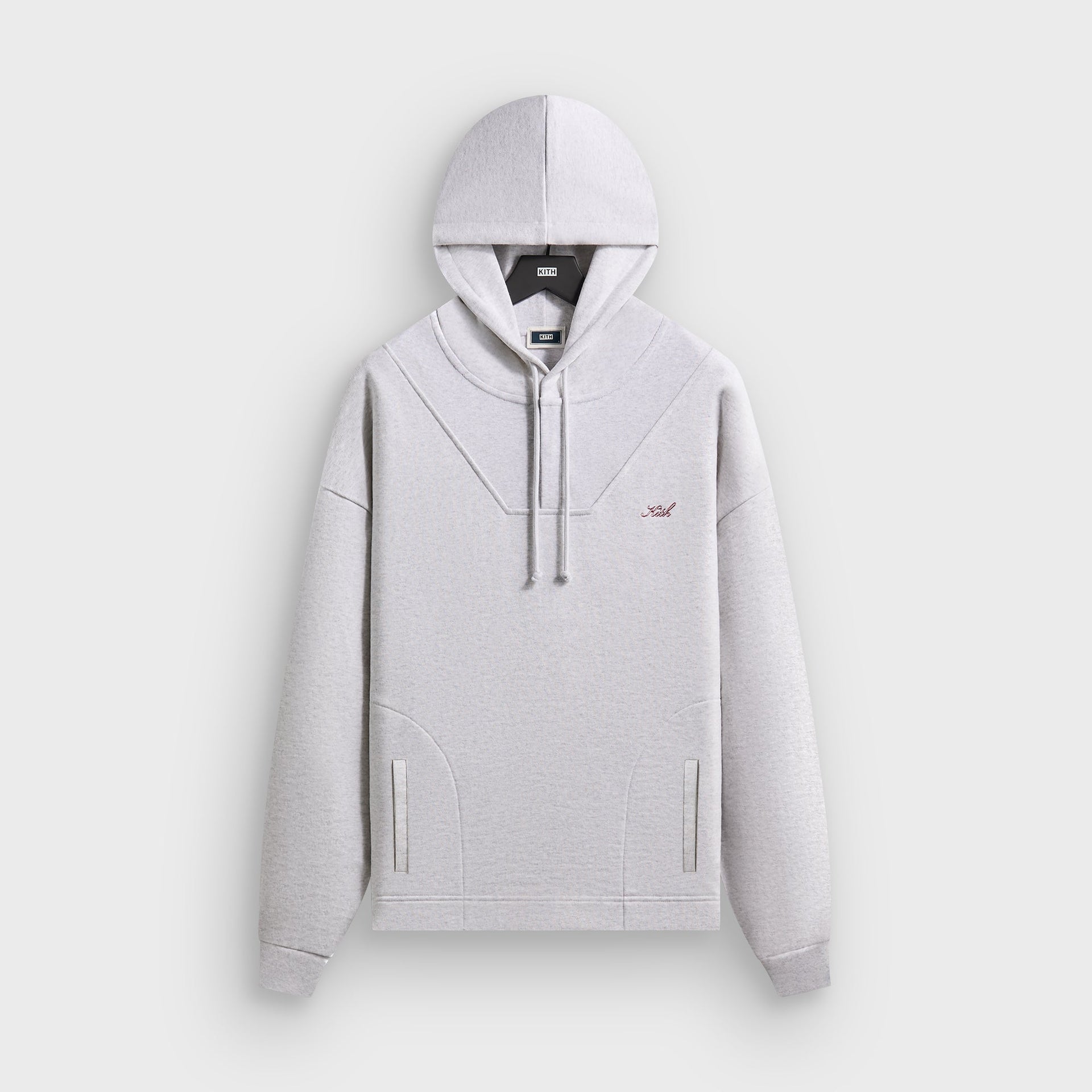 Kith Rib Neck Cropped Camden Hoodie - Light Heather Grey - PH
