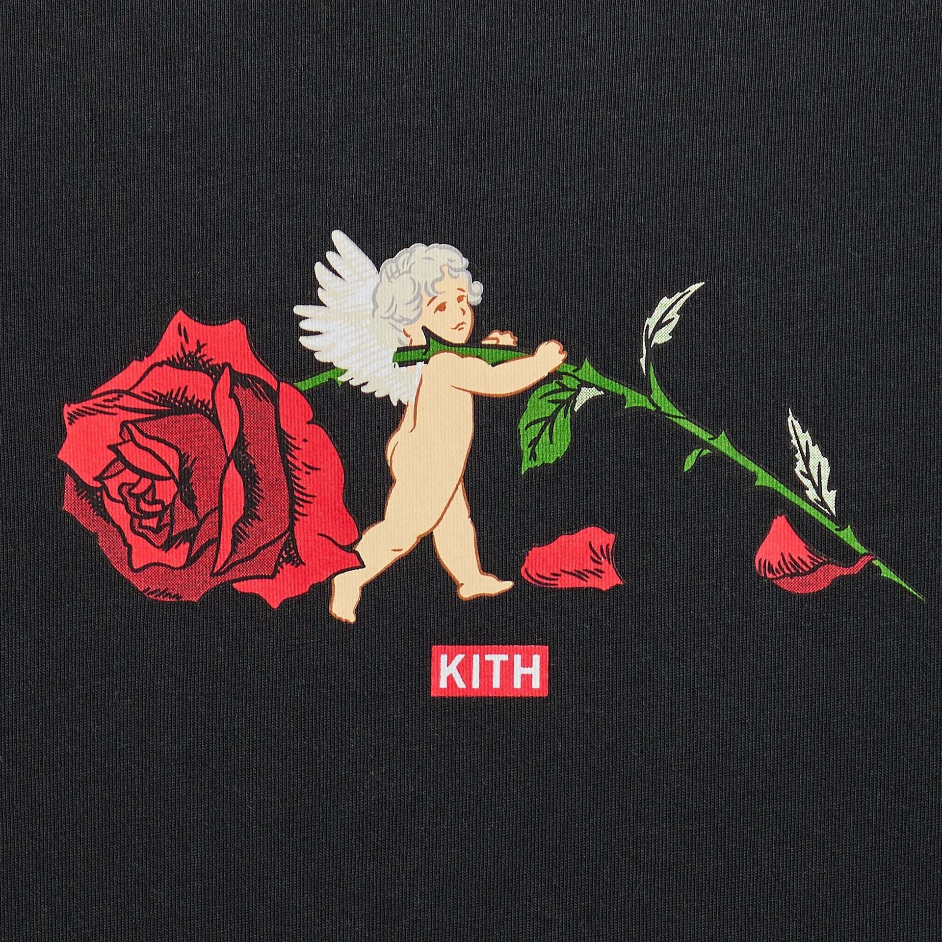 Kith Cupid Rose Long Sleeve Tee - Black - PH