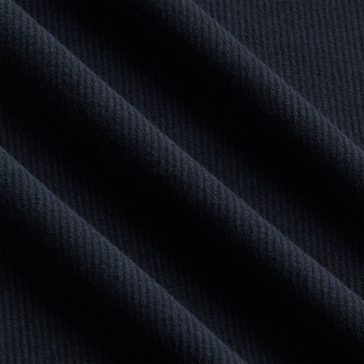 Close-up of Kith Calix Quarter Zip navy ribbed fleece fabric texture
