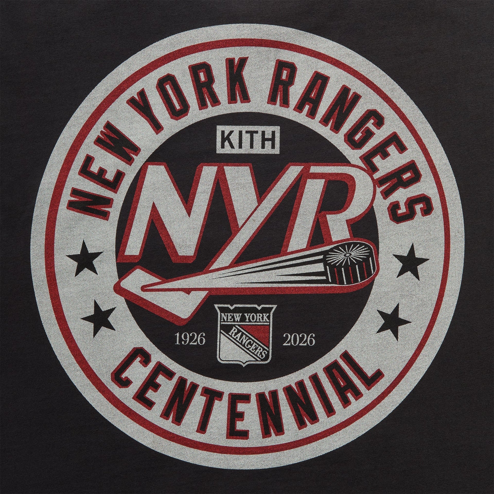 Kith for the New York Rangers Retro Centennial Bishop Tee - Black
