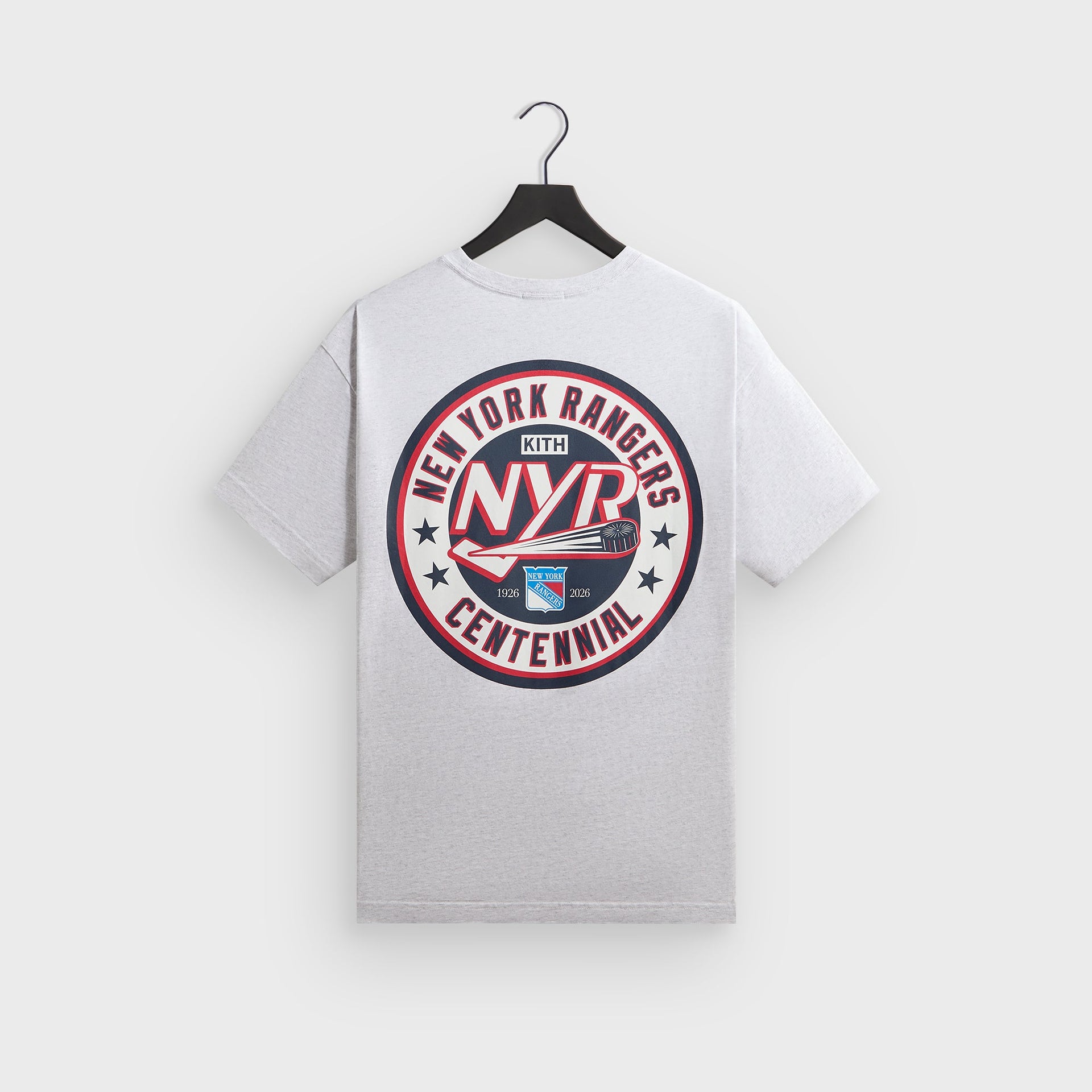 Kith for the New York Rangers Madison Square Garden Puck Vintage Tee - Light Heather Grey