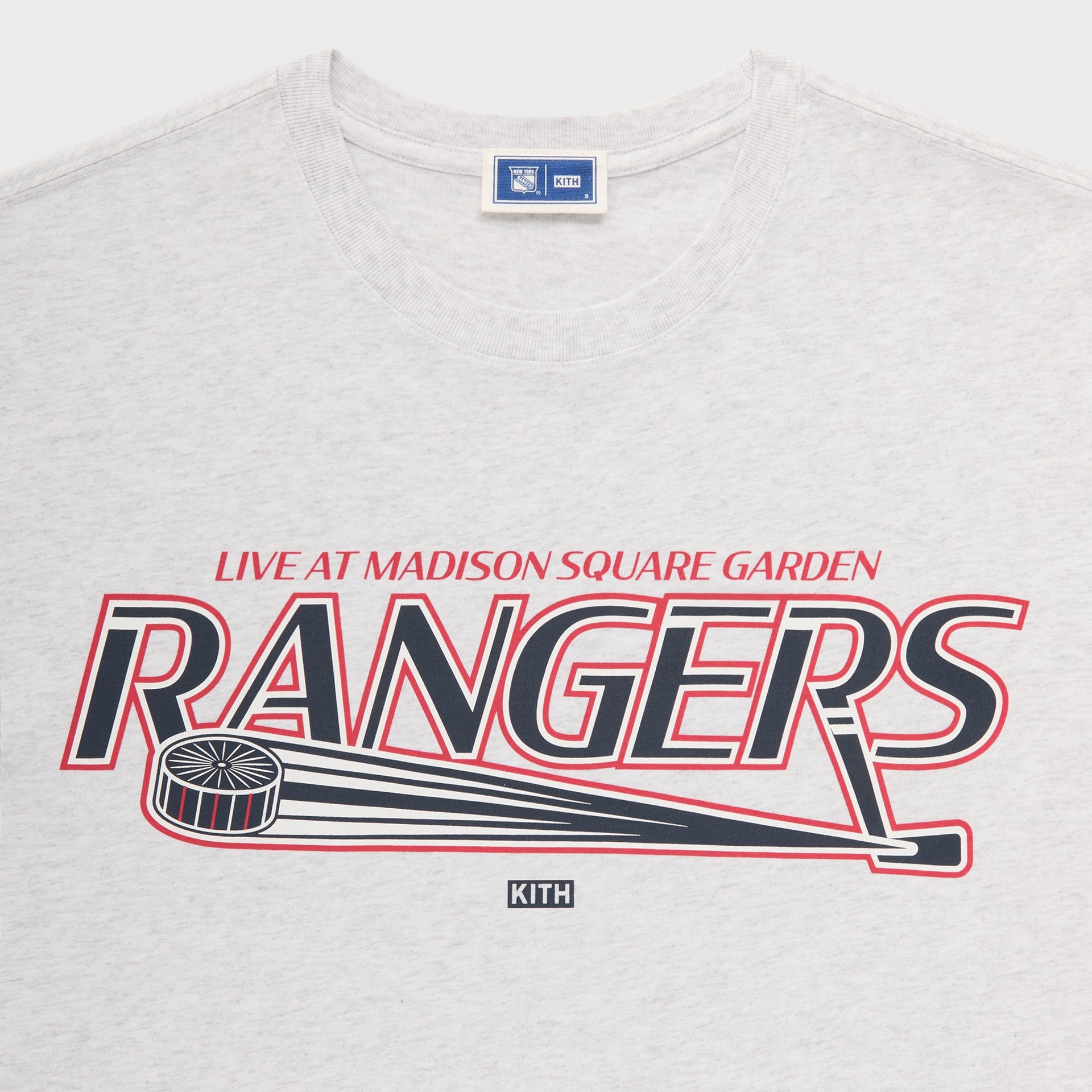 Kith for the New York Rangers Madison Square Garden Puck Vintage Tee - Light Heather Grey