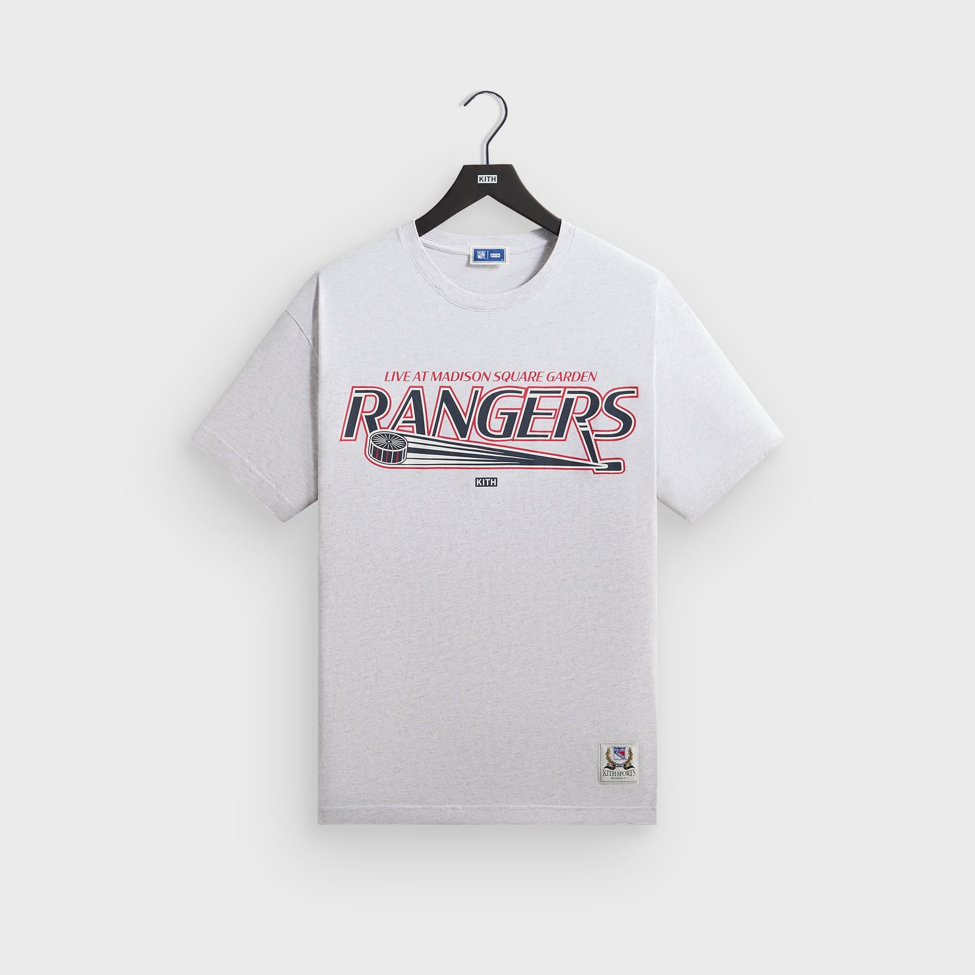 Kith for the New York Rangers Madison Square Garden Puck Vintage Tee - Light Heather Grey