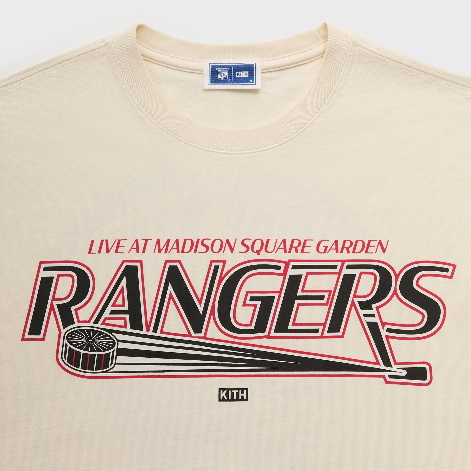 Kith for the New York Rangers Madison Square Garden Puck Vintage Tee - Sandrift - PH