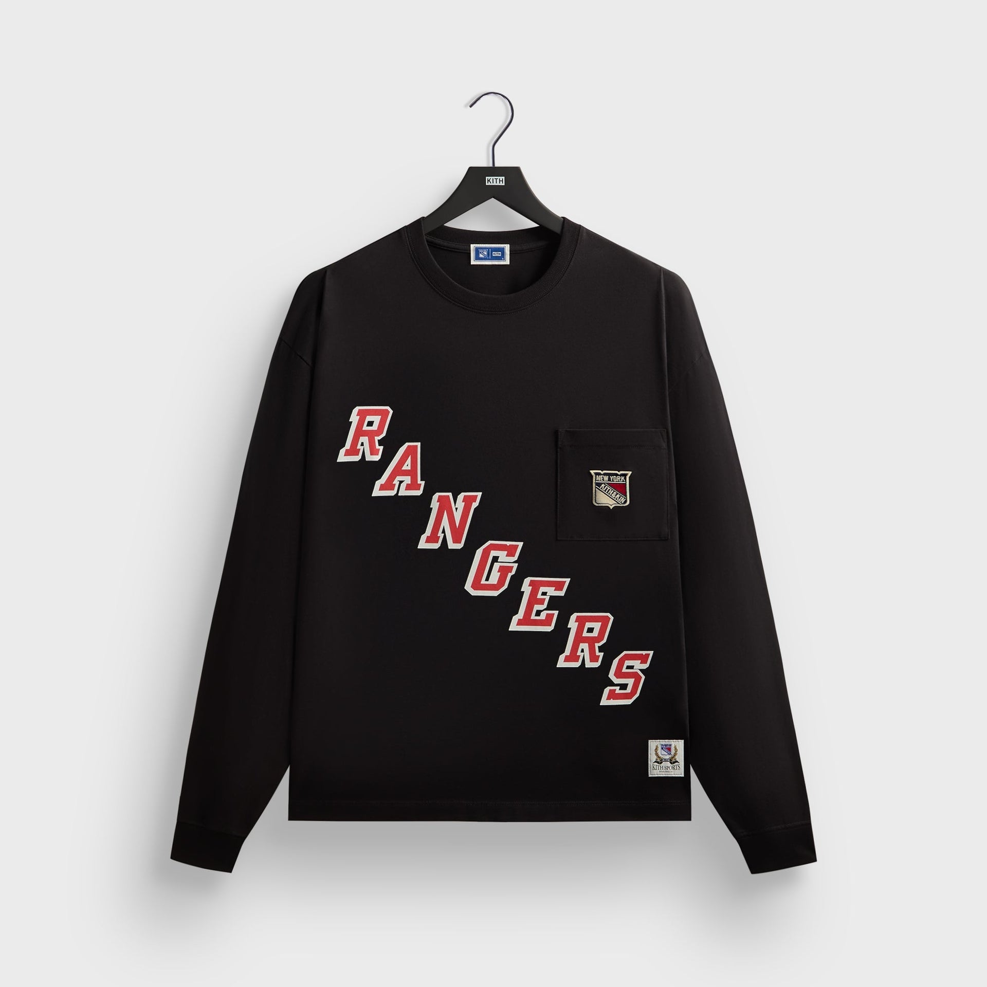 Kith for the New York Rangers Retro Vintage Long Sleeve Quinn Tee - Black - PH