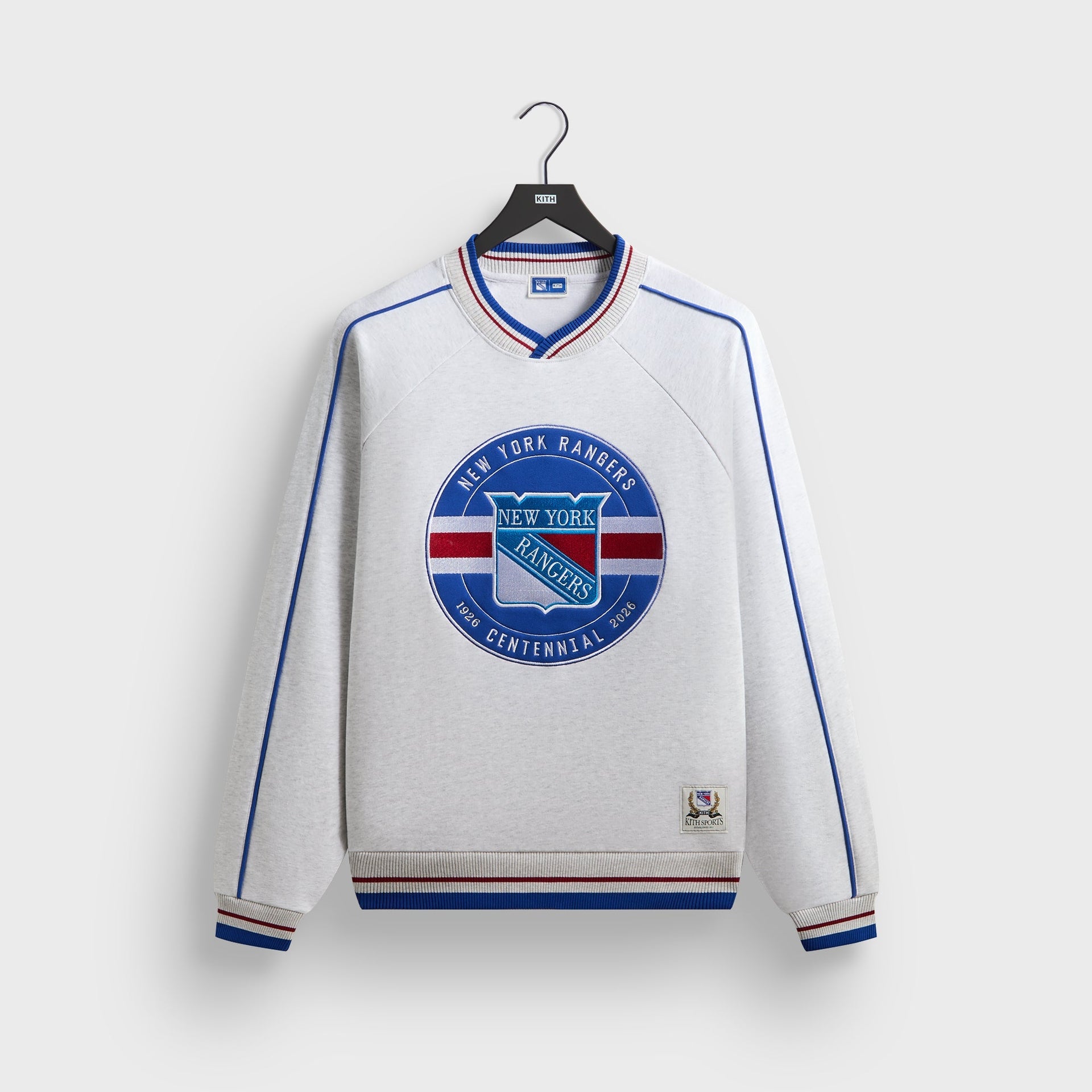 Kith for the New York Rangers Centennial Nelson Crewneck - Light Heather Grey - PH