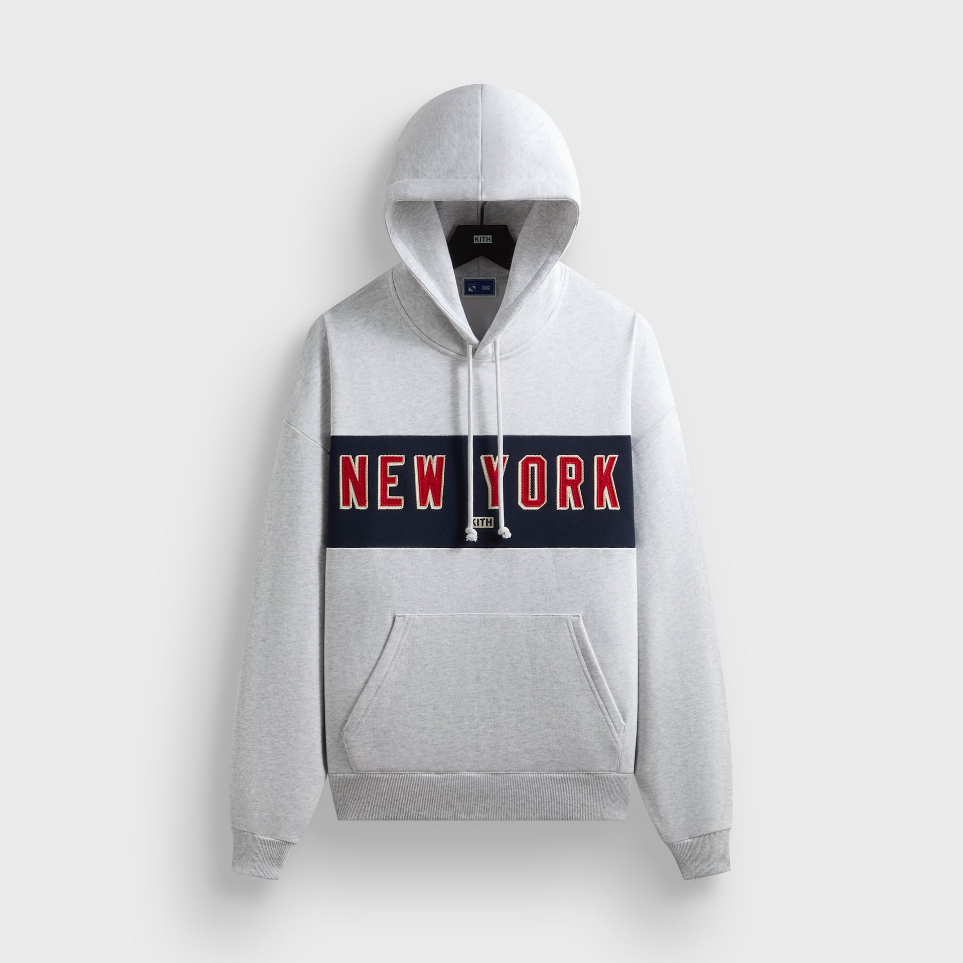 Kith for the New York Rangers New York Vintage Nelson Hoodie - Light Heather Grey