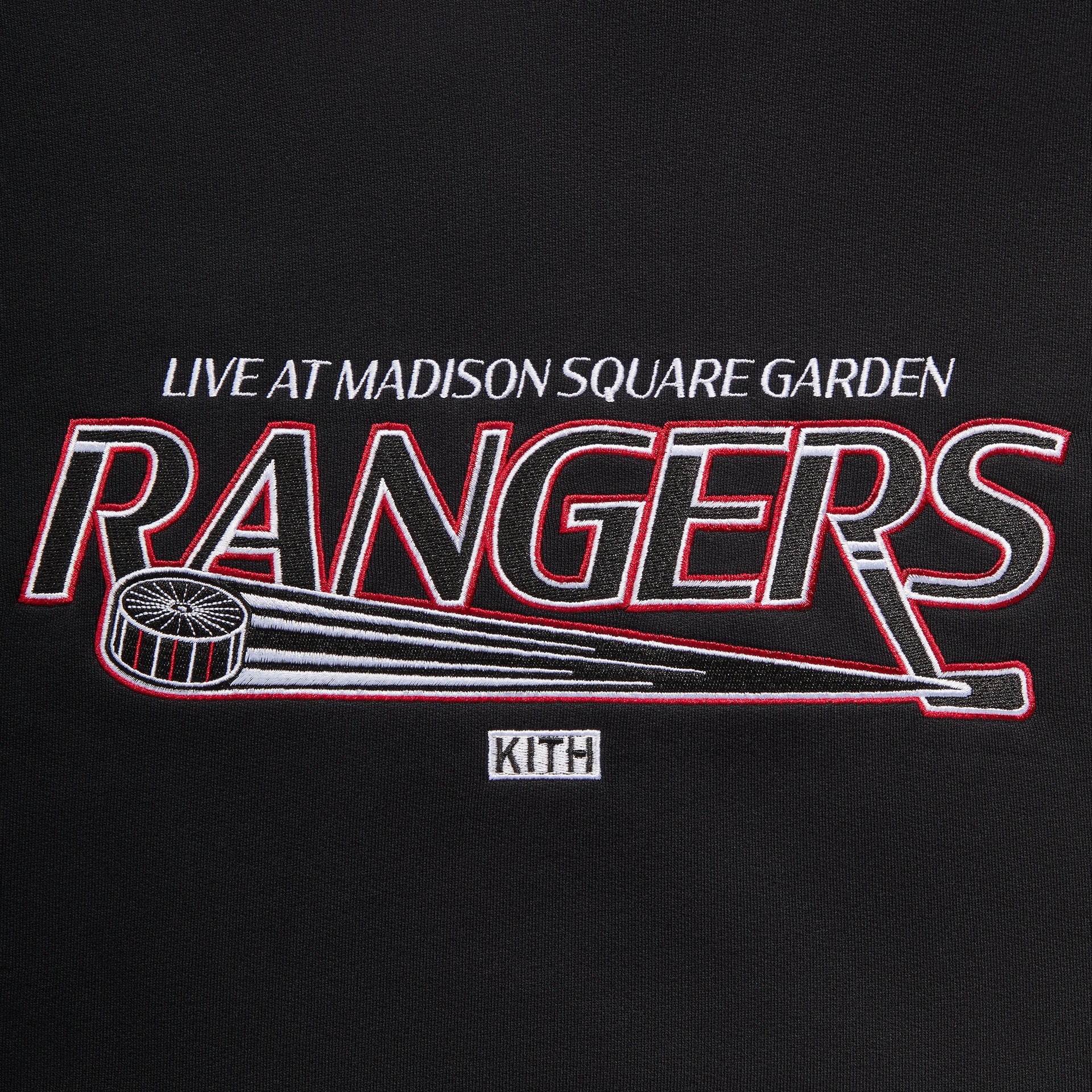 Kith for the New York Rangers Madison Square Garden Puck Vintage Nelson Hoodie - Black