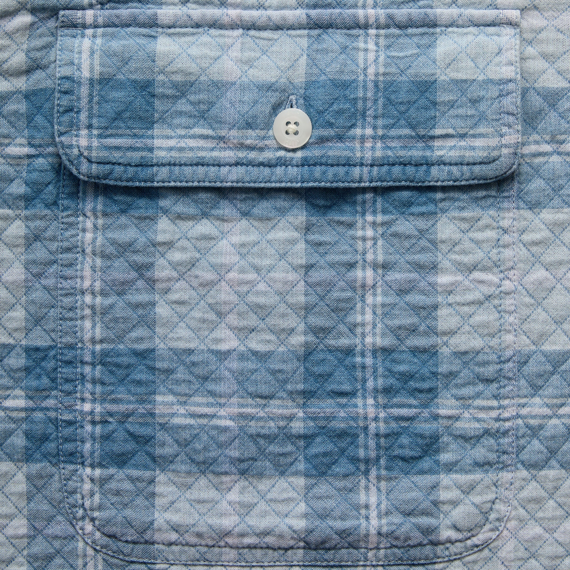 Kith Washed Indigo Plaid Henson Shirt - Light Indigo