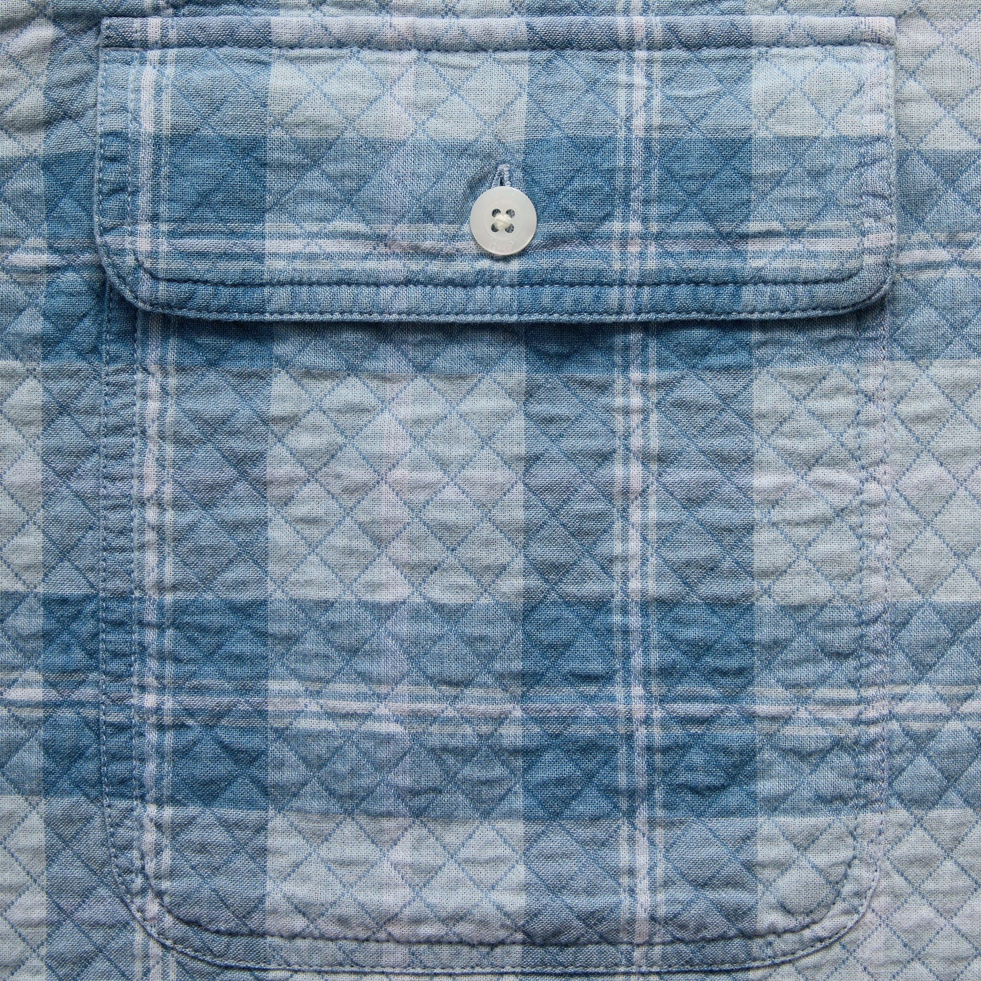 Kith Washed Indigo Plaid Henson Shirt - Light Indigo