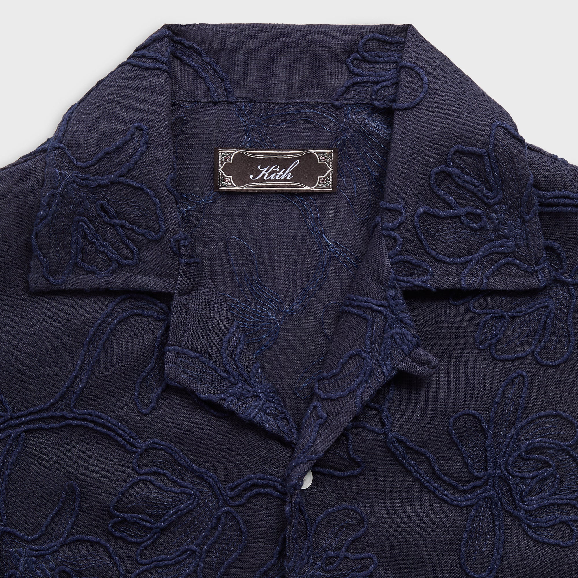 【KITH】Flower Of Honor Tシャツ XL 紺　タグ付き Kith Corded Floral Thompson Camp Collar Shirt - Nocturnal