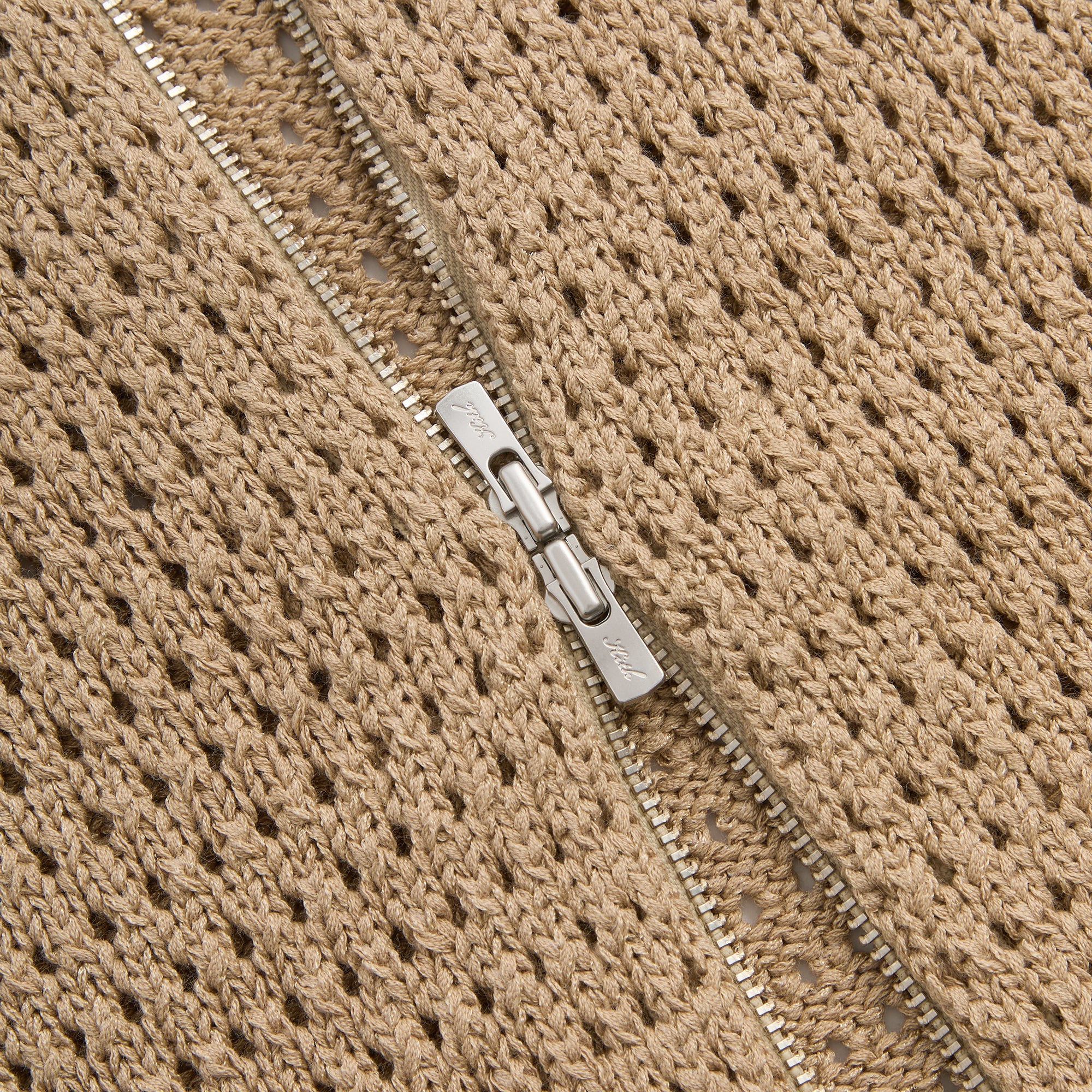 Kith Crochet Luke Zip Front Sweater - Durum