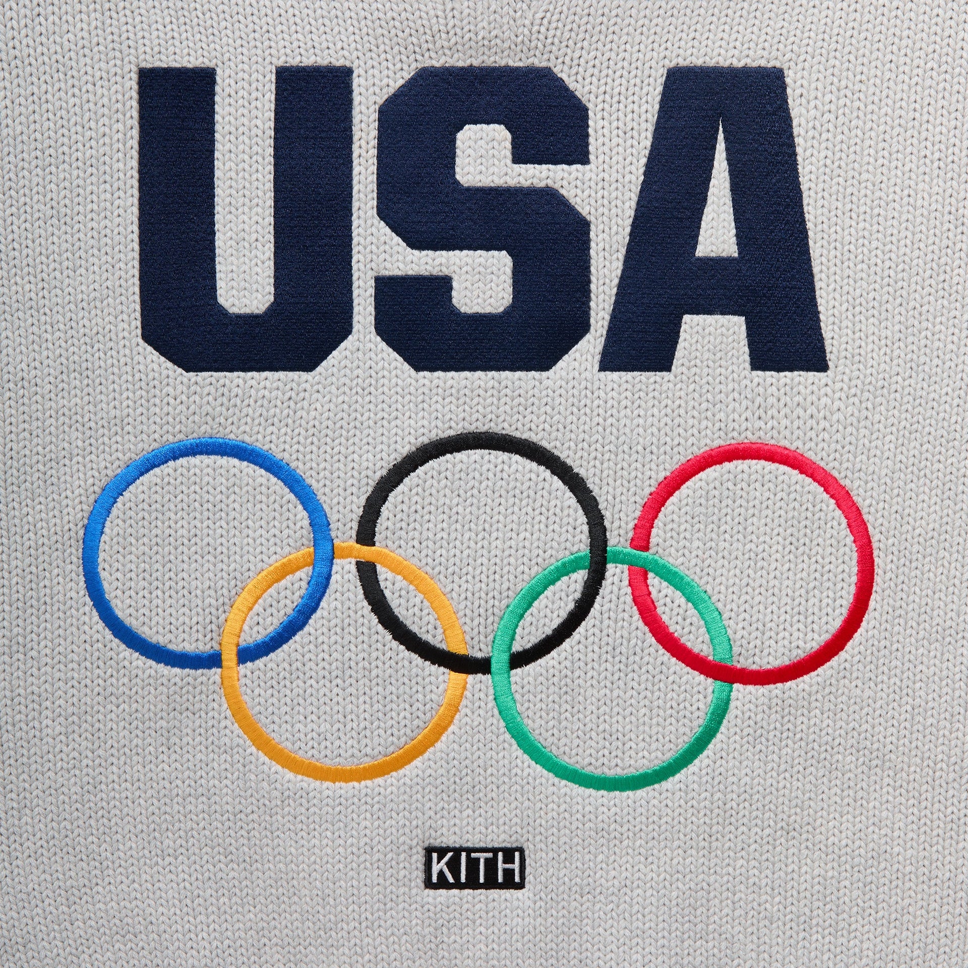 Kith for Team USA Nelson Rugby Sweater - Light Heather Grey