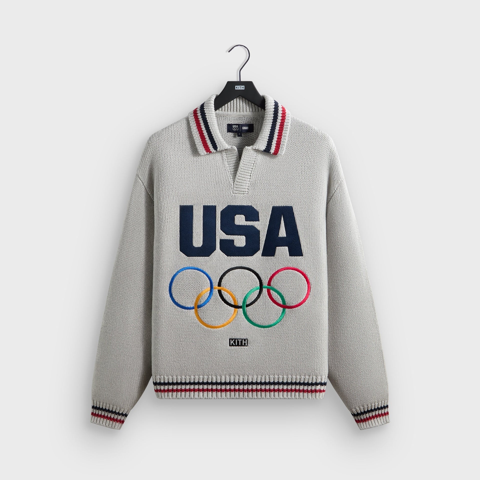 Kith for Team USA Nelson Rugby Sweater - Light Heather Grey - PH