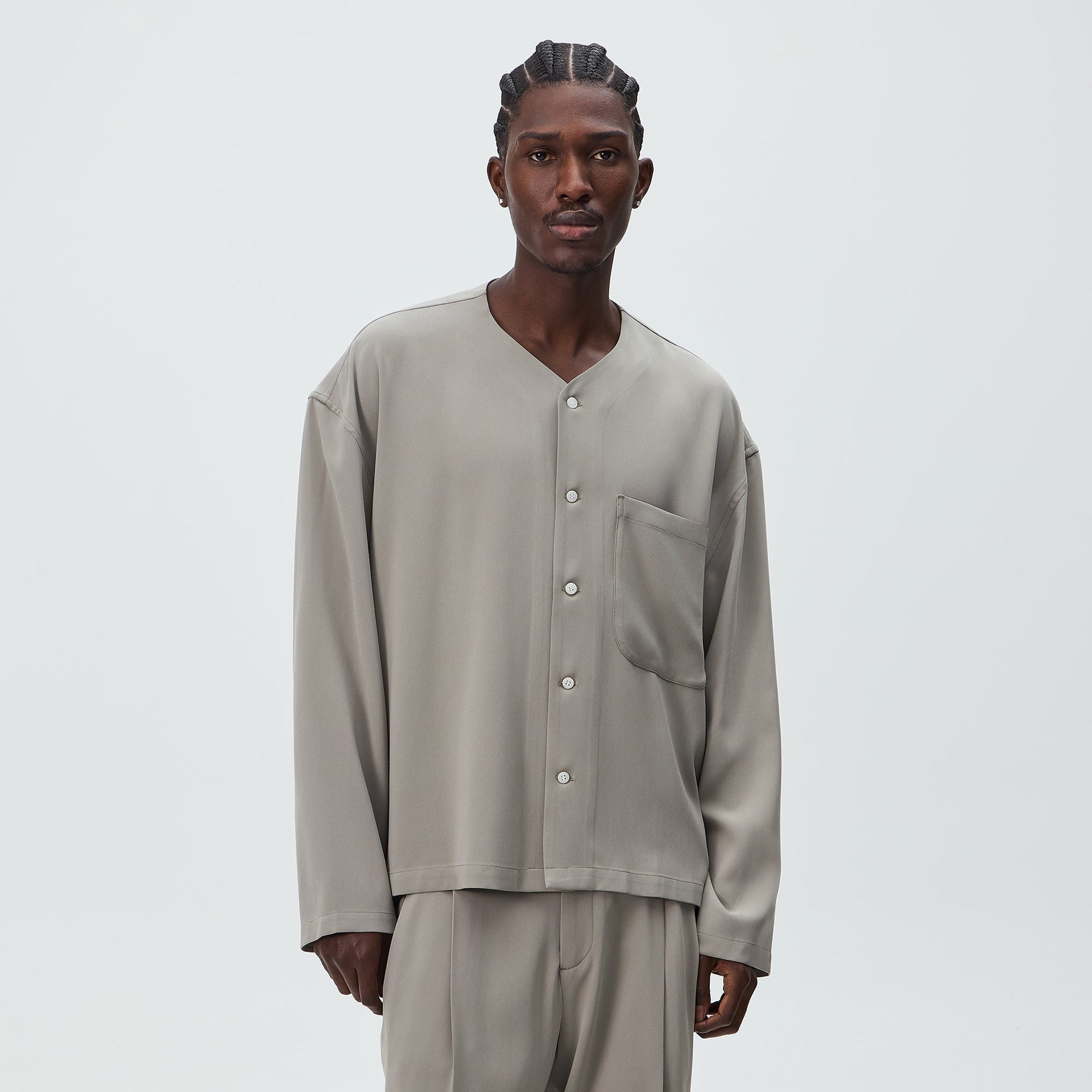 Kith Double Crepe Maddock Shirt - Astro