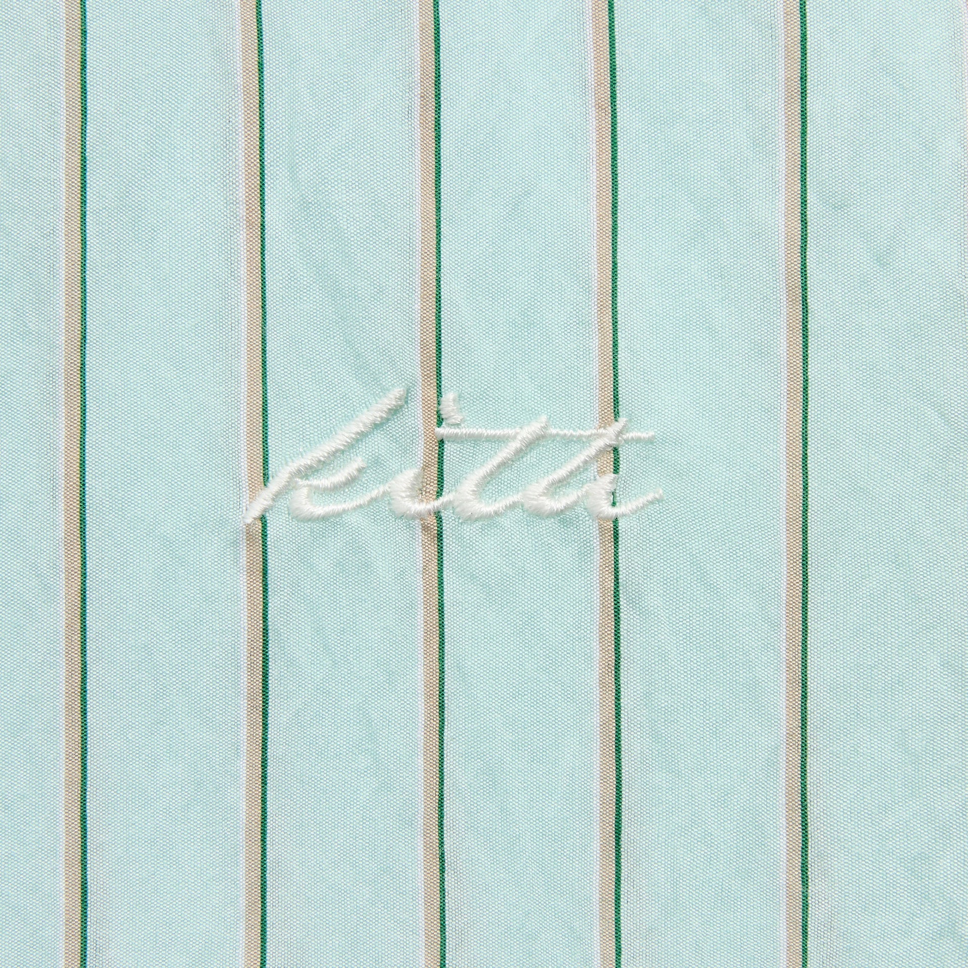 Kith Striped Poplin Thompson Zip Front Shirt - Breezeway
