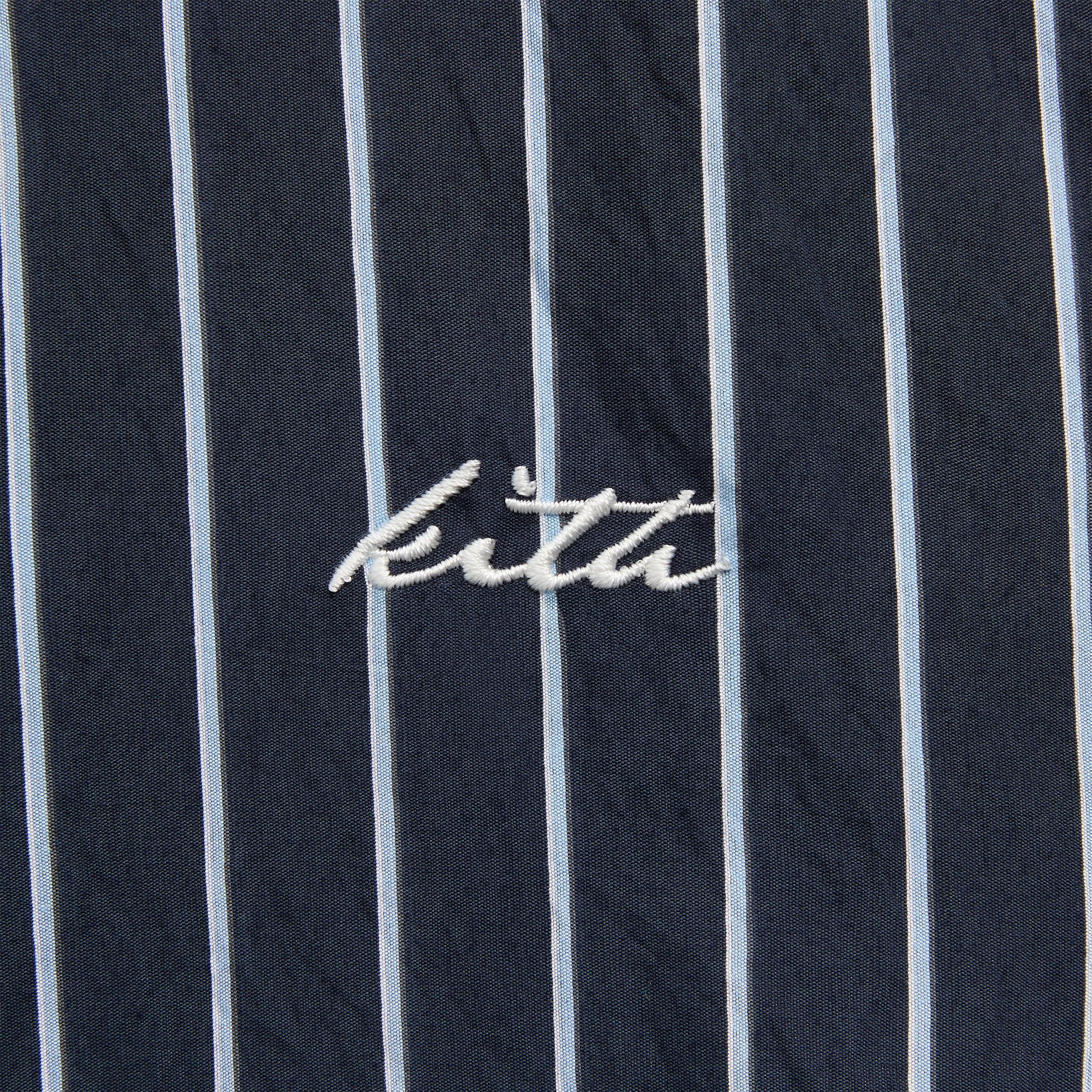 Kith Striped Poplin Long Sleeve Thompson Zip Front Shirt - Blend