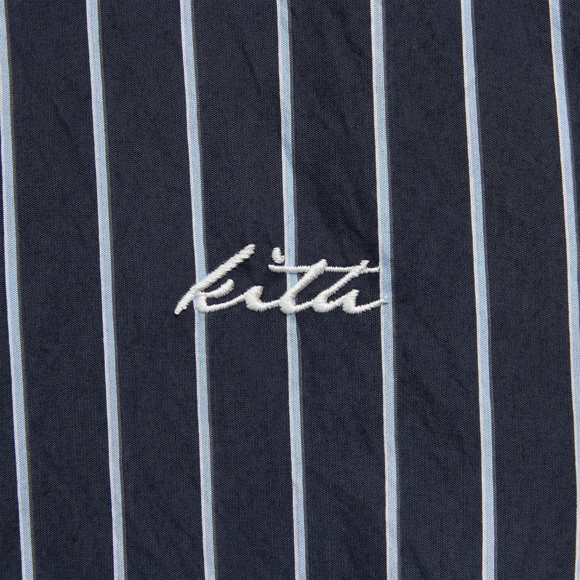 Kith Striped Poplin Long Sleeve Thompson Zip Front Shirt - Blend