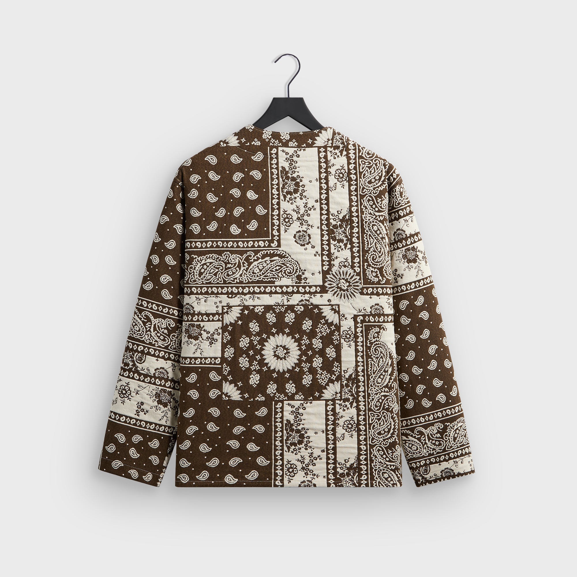 トップス Kith Bandana Patchwork Mesh Shirt XXL Kith Bandana Jacquard Long Sleeve Willis Shirt - Coffee