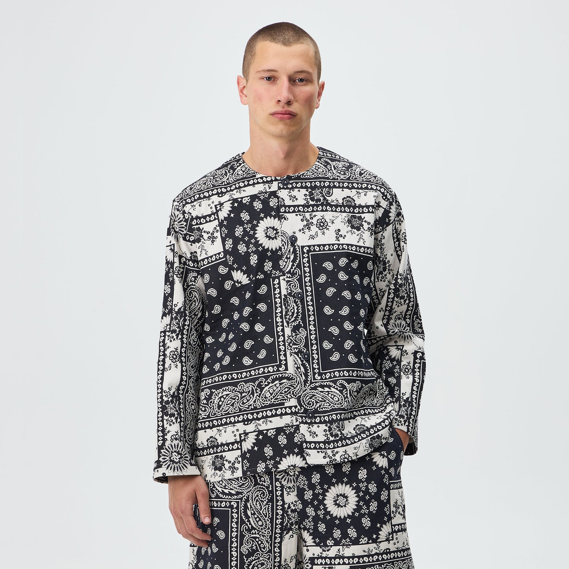 Kith Bandana Jacquard Long Sleeve Willis Shirt - Nocturnal