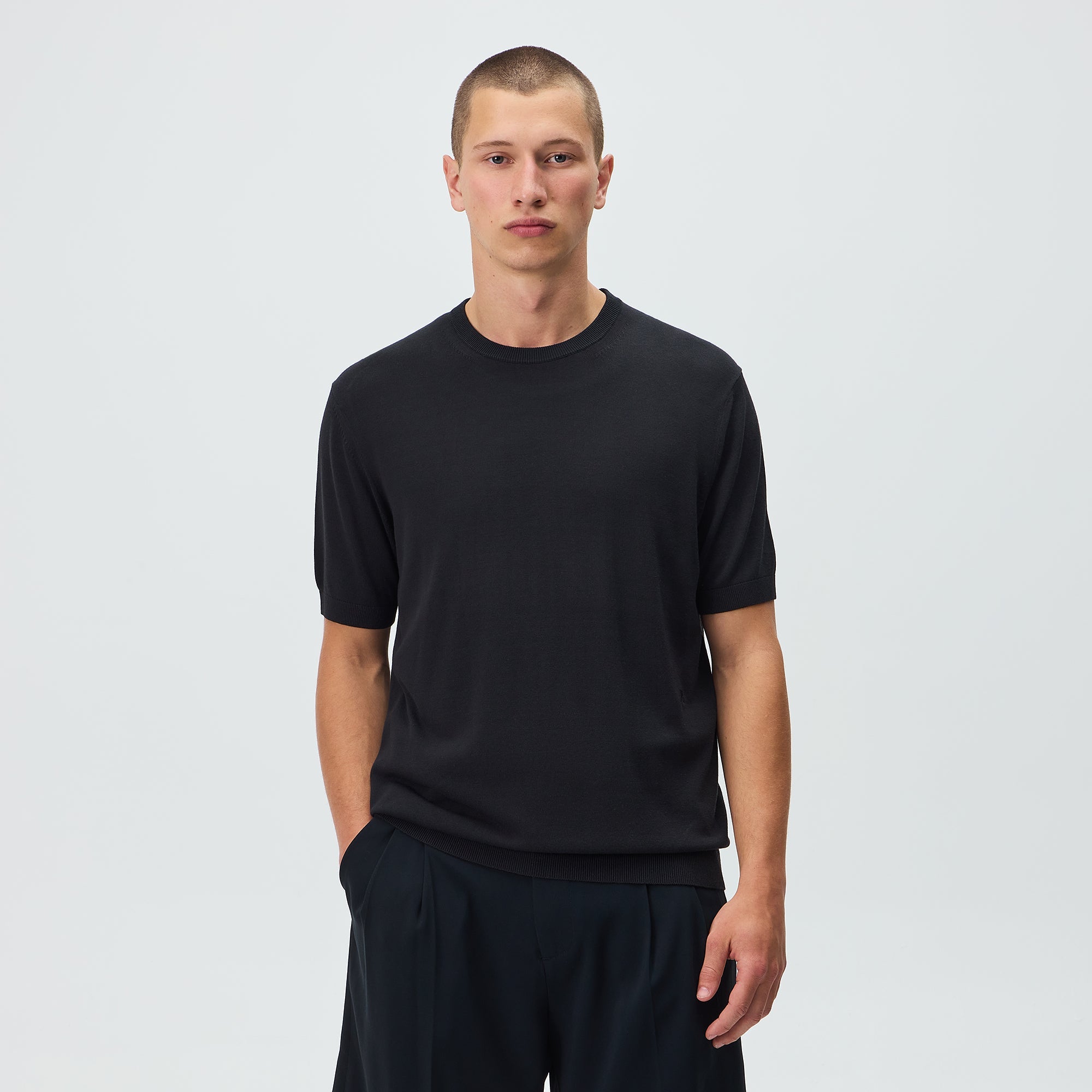Kith Super Fine Viscose Knit Carrington Tee - Black