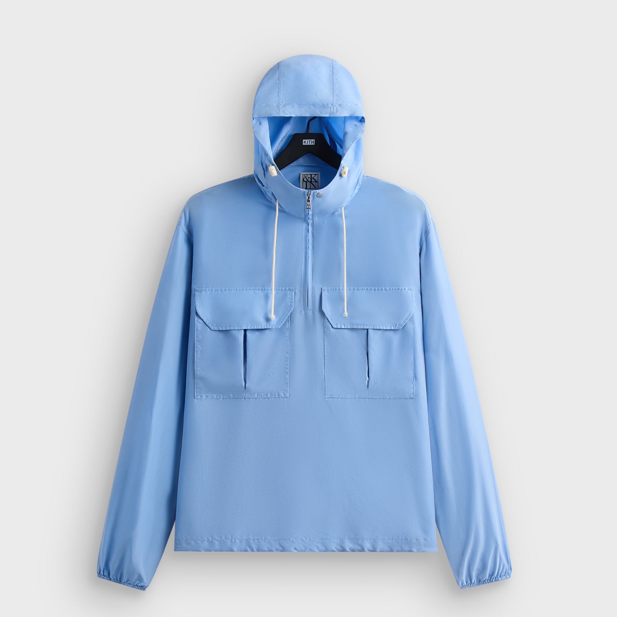 &Kin Washed Silk Habotai Quarter Zip Raj Jacket - Millstream – Kith