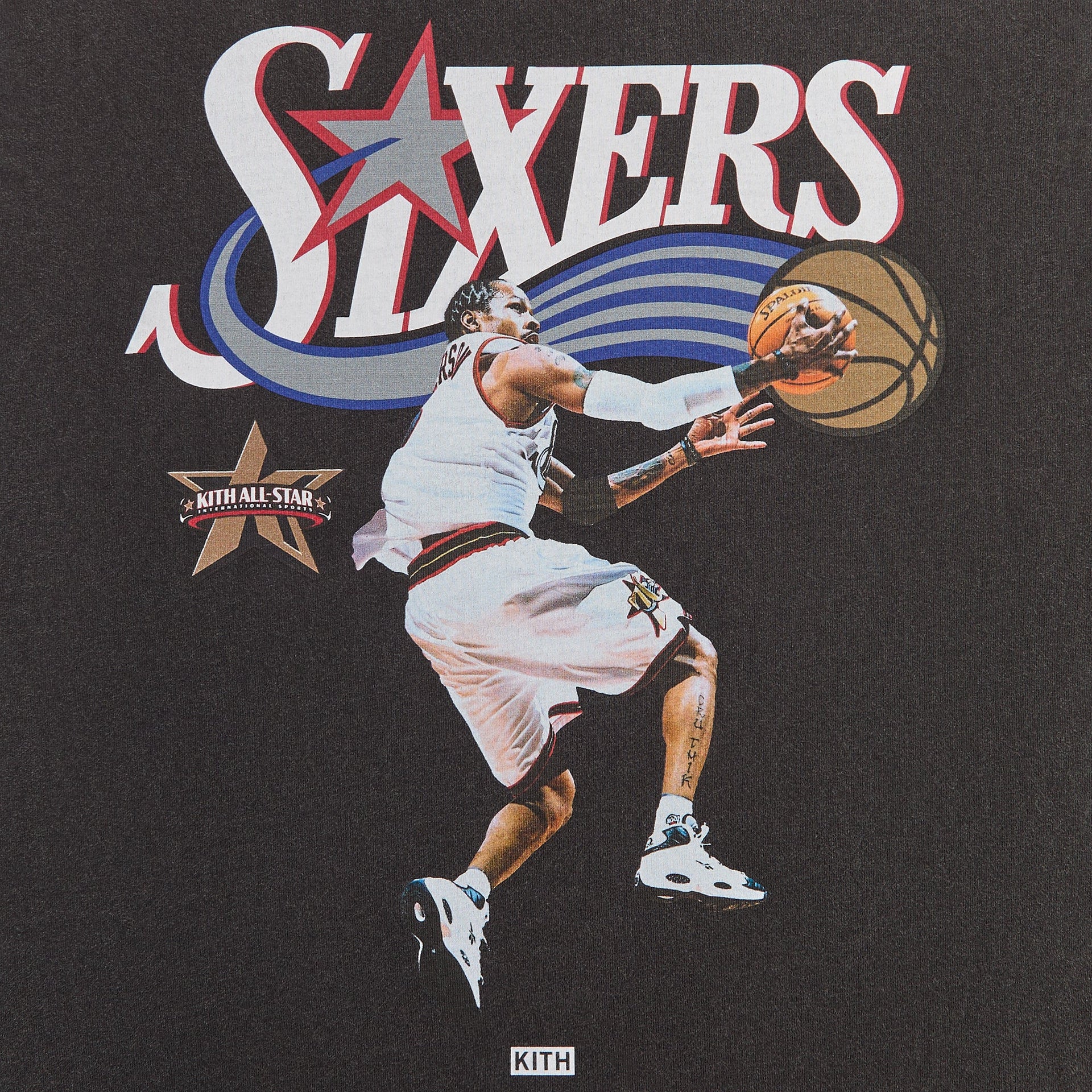 Kith for NBA All-Star Philadelphia 76ers Allen Iverson Vintage Tee - Black