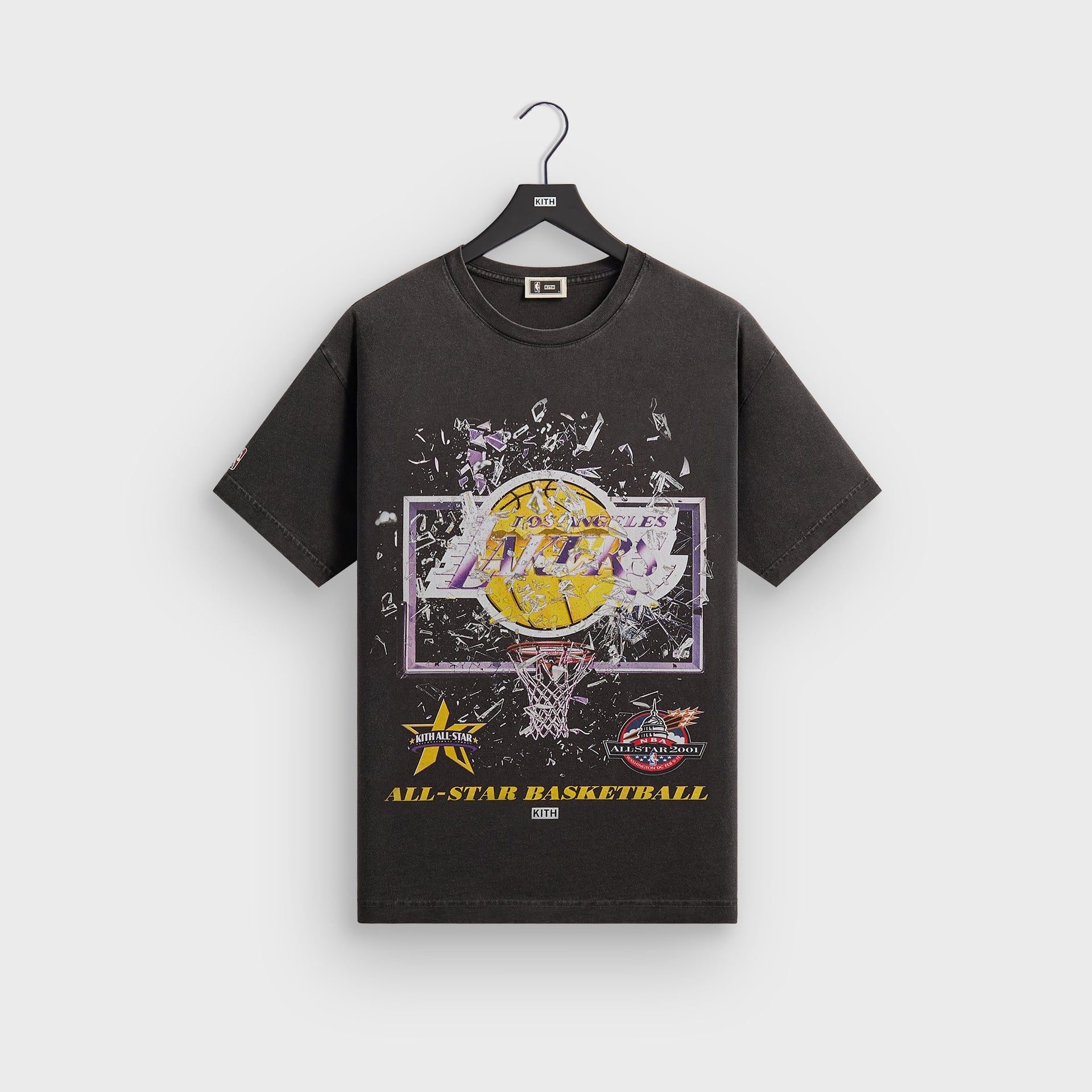 Kith for NBA All-Star Los Angeles Lakers Shattered Backboard Vintage Tee - Black