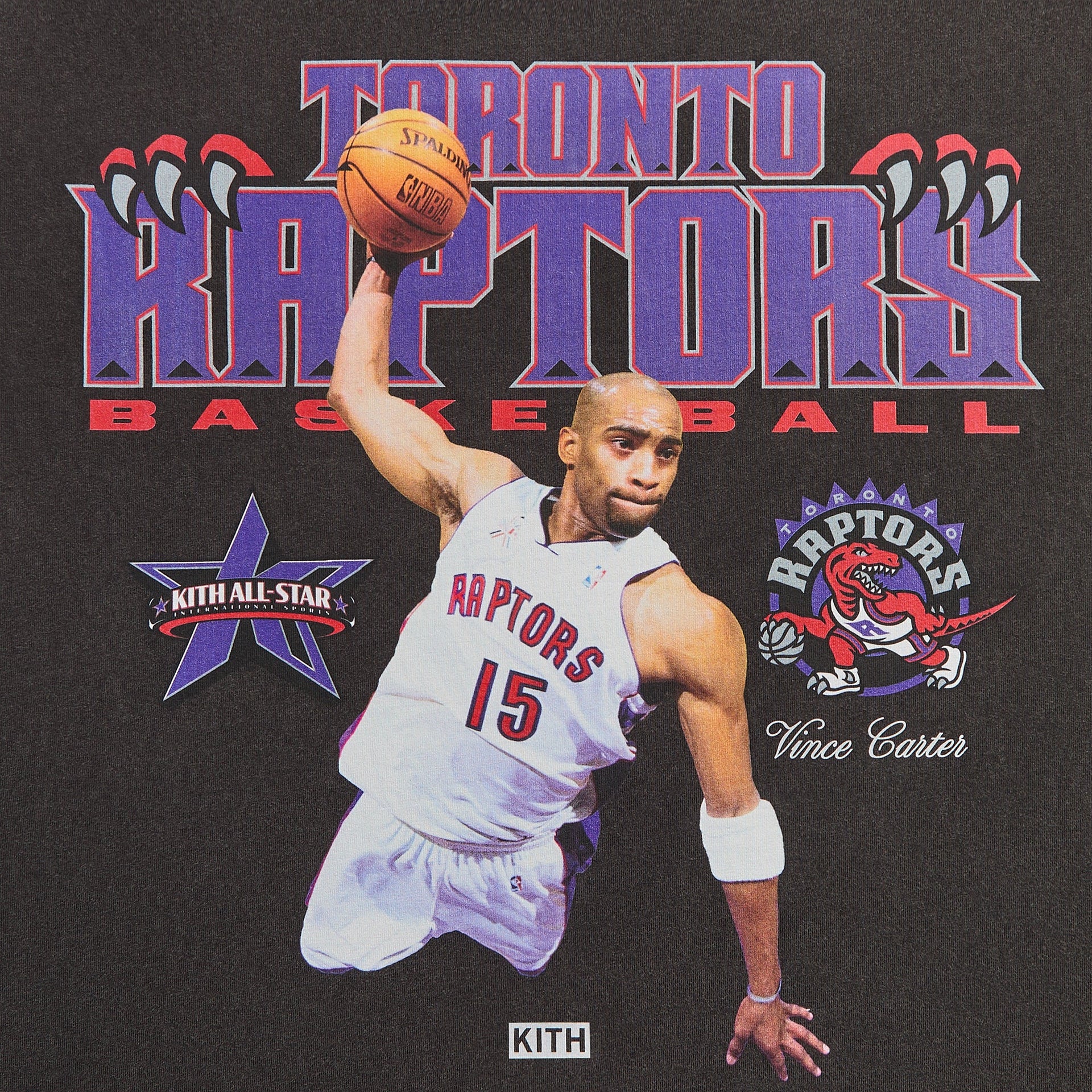 Kith for NBA All-Star Toronto Raptors Vince Carter Vintage Tee - Black