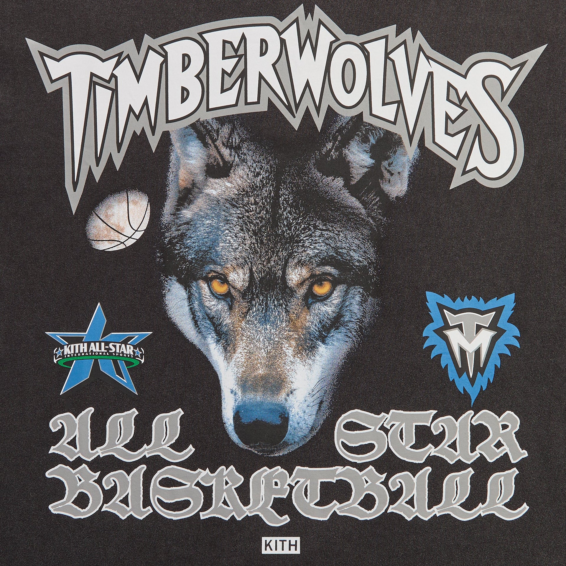 Kith for NBA All-Star Minnesota Timberwolves Vintage Tee - Black