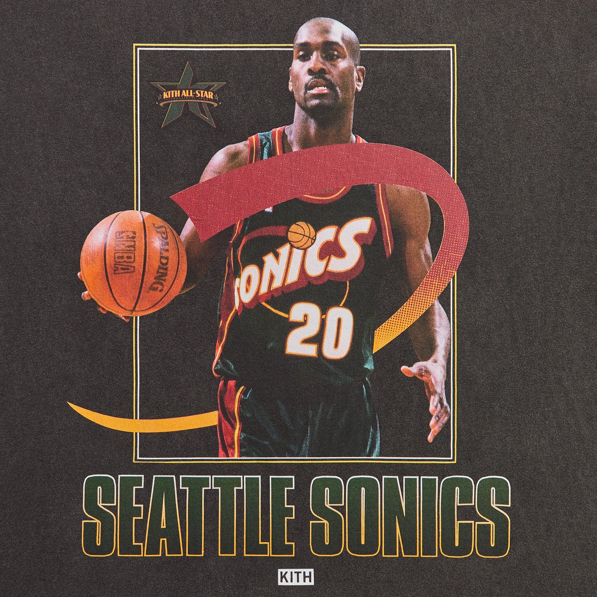Kith for NBA All-Star Seattle SuperSonics Gary Payton Vintage Tee - Black