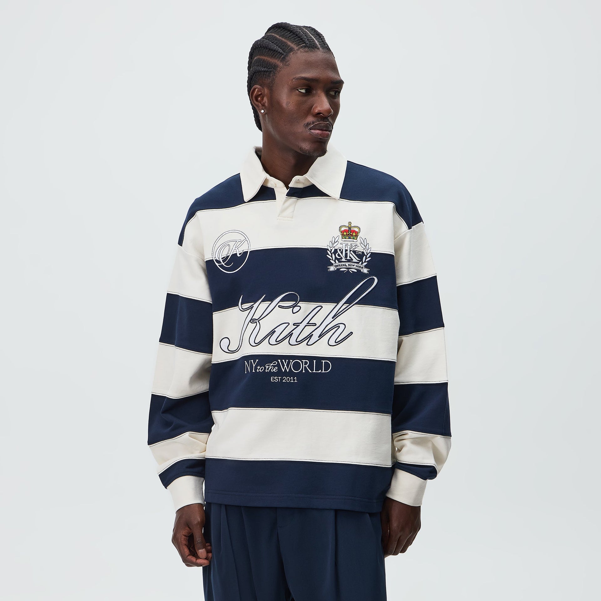 Kith Compact Fleece Striped Rugby - Nocturnal