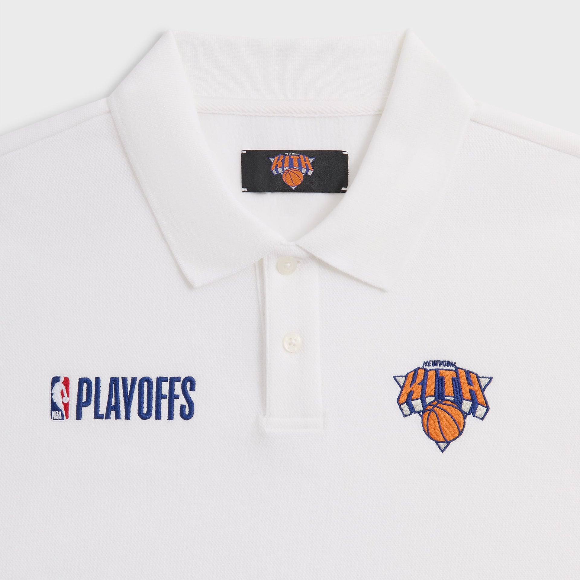 Kith for the New York Knicks Playoffs Ainslie Pique Polo - White
