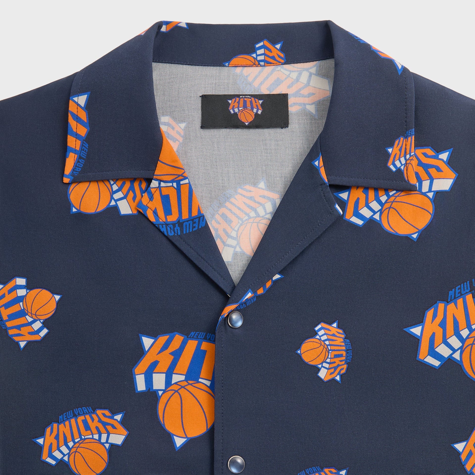Kith for the New York Knicks Playoffs Thompson Camp Collar Shirt - Nocturnal