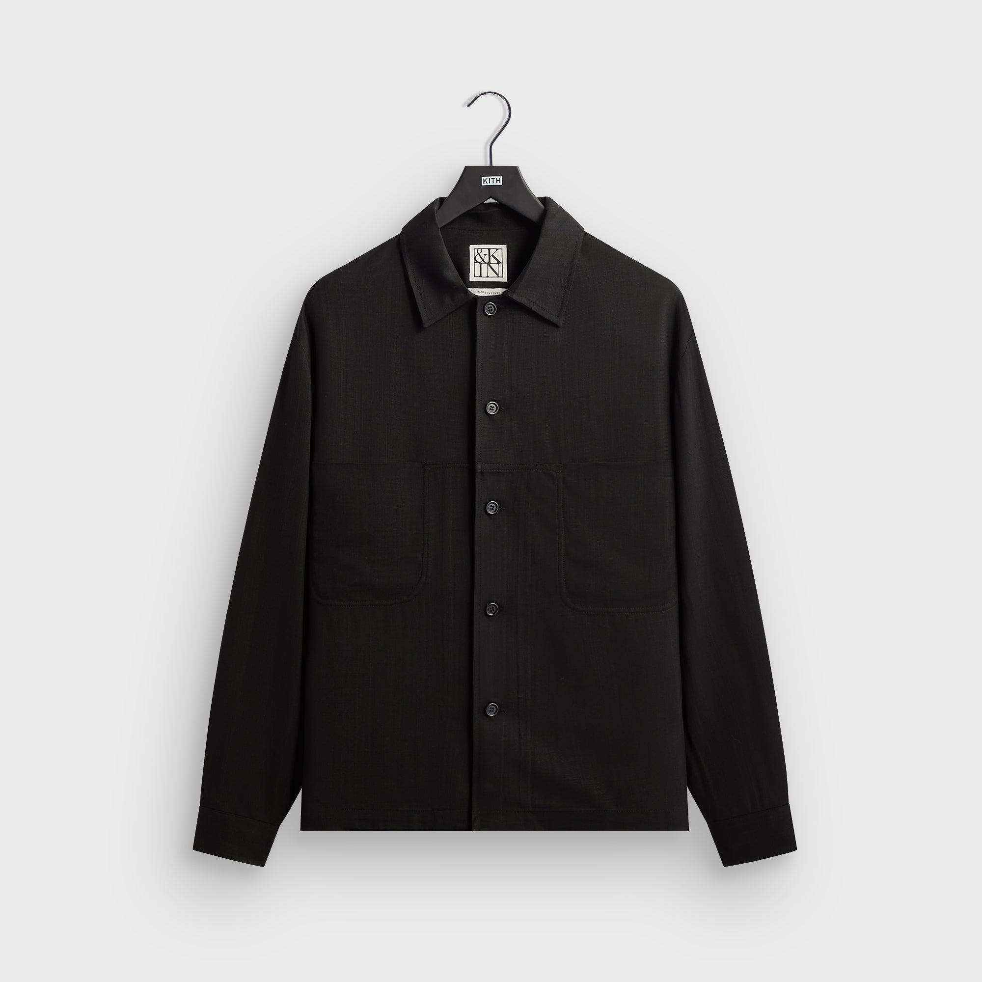 &Kin Textured Viscose Ace Buttondown - Black – Kith